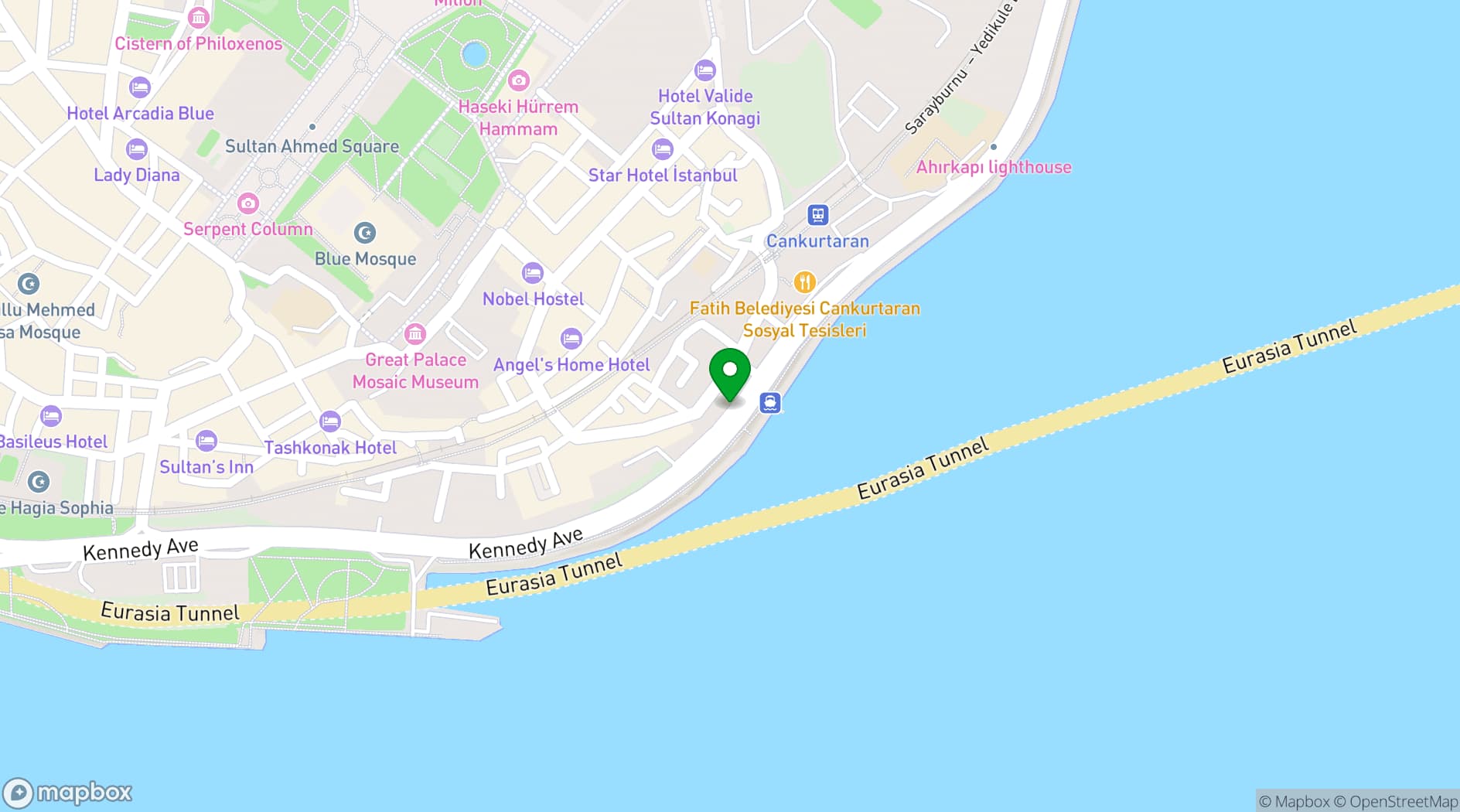 Map showing Radisson Hotel Istanbul Sultanahmet