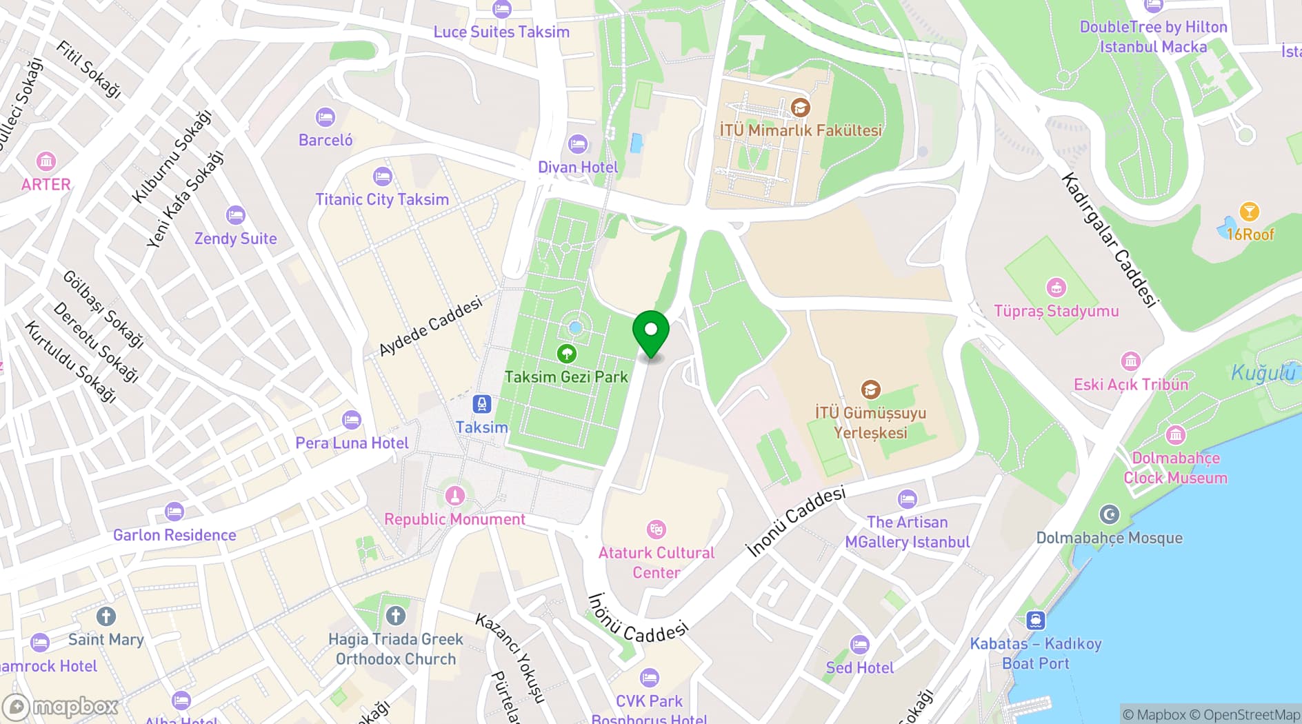 Map showing Gezi Hotel Bosphorus