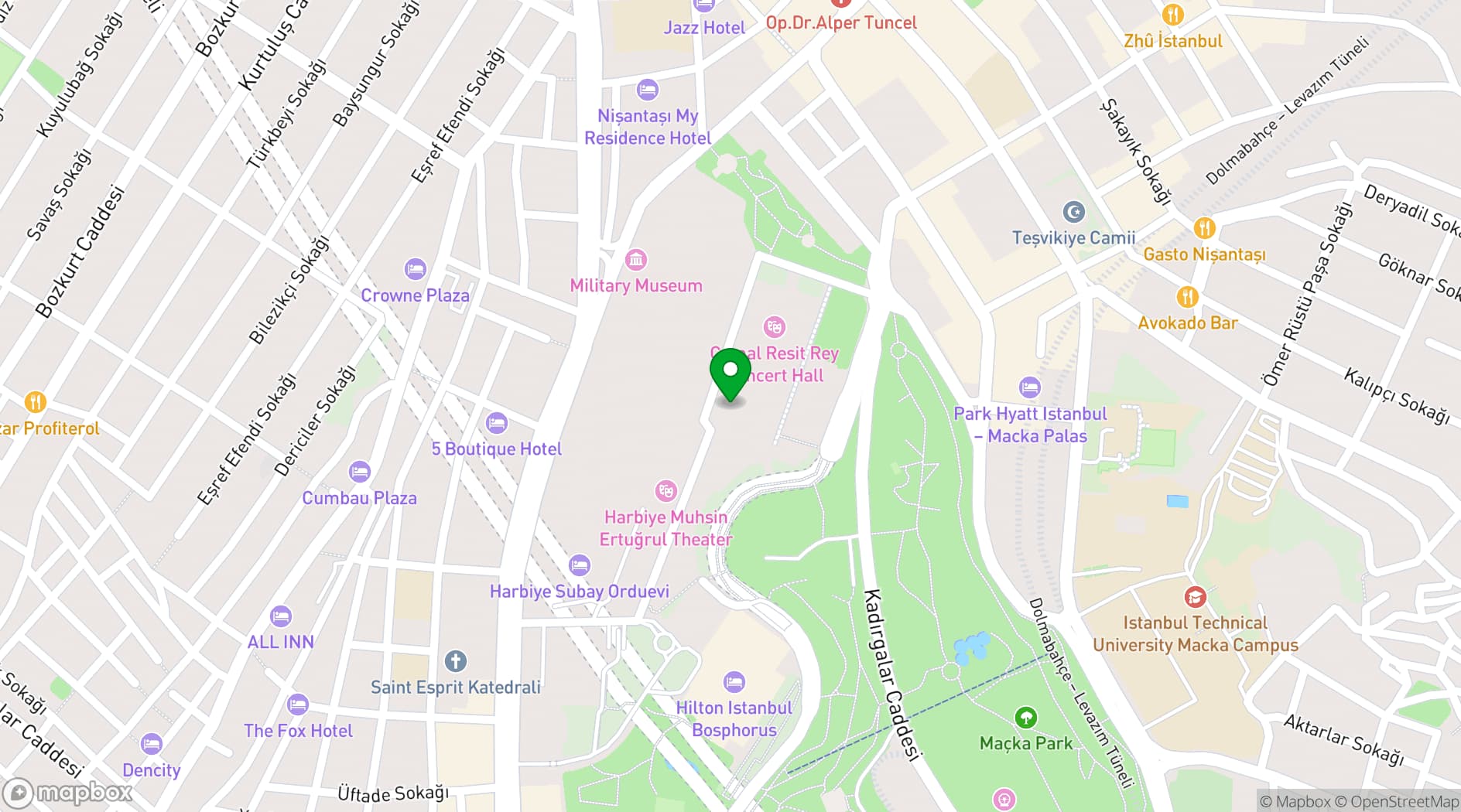 Map showing Istanbul Lütfi Kırdar International Convention and Exhibition Center