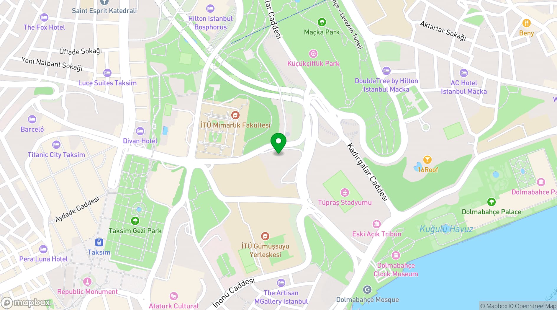 Map showing The Ritz-Carlton, Istanbul