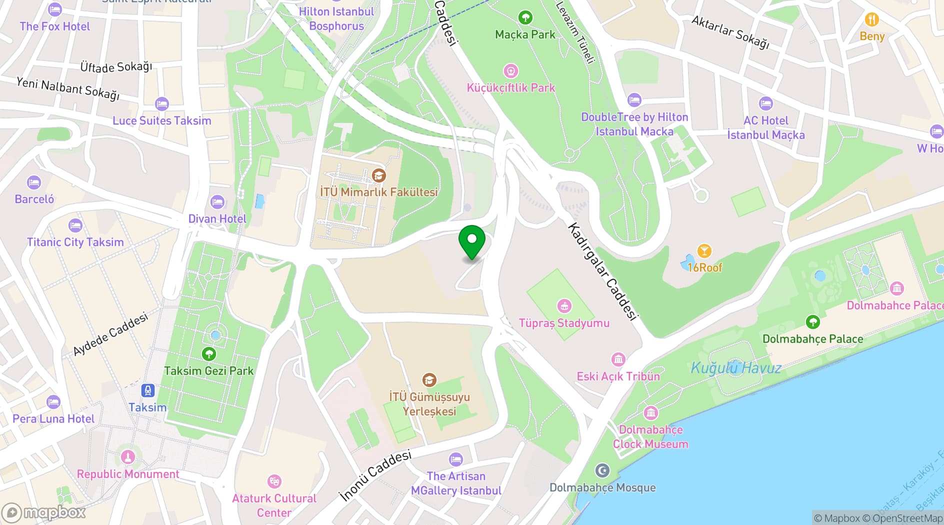 Map showing Nobu Istanbul