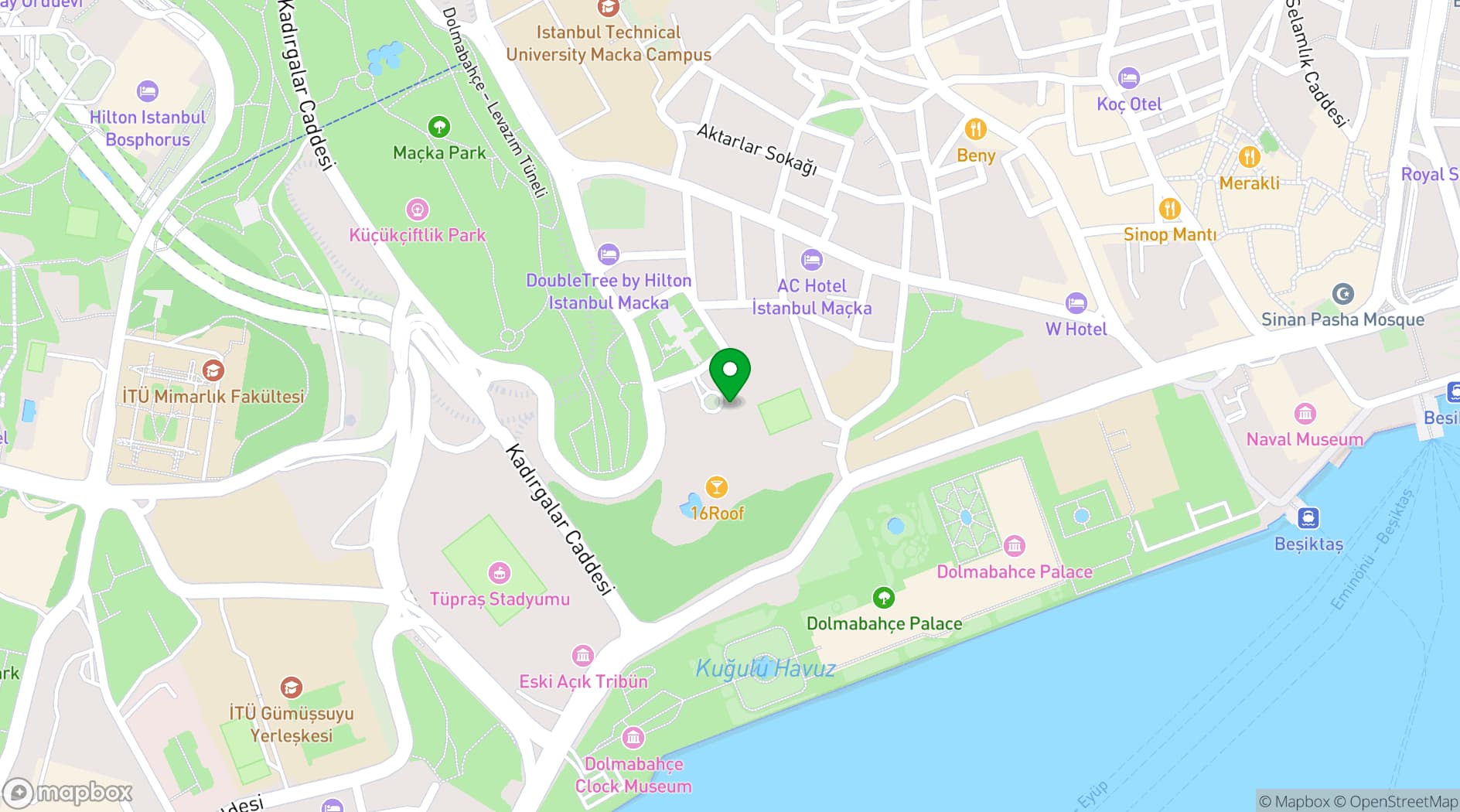 Map showing Swissôtel The Bosphorus, Istanbul