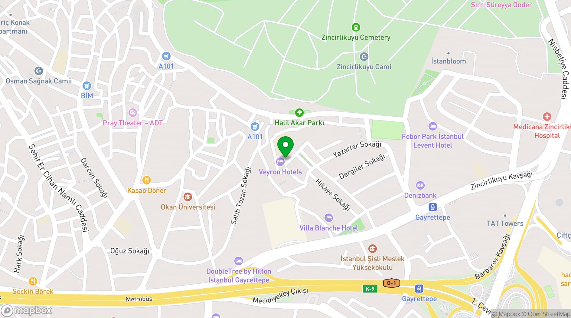 Map showing Veyron Hotels & Spa