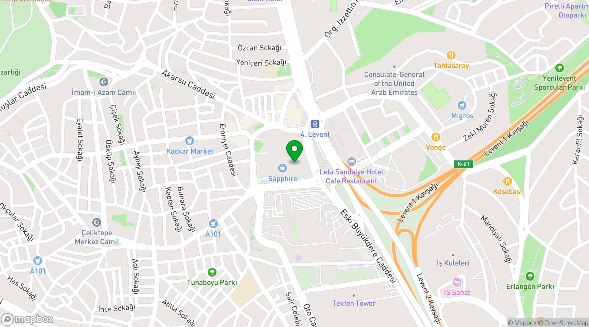 Map showing Sapphire Skydeck