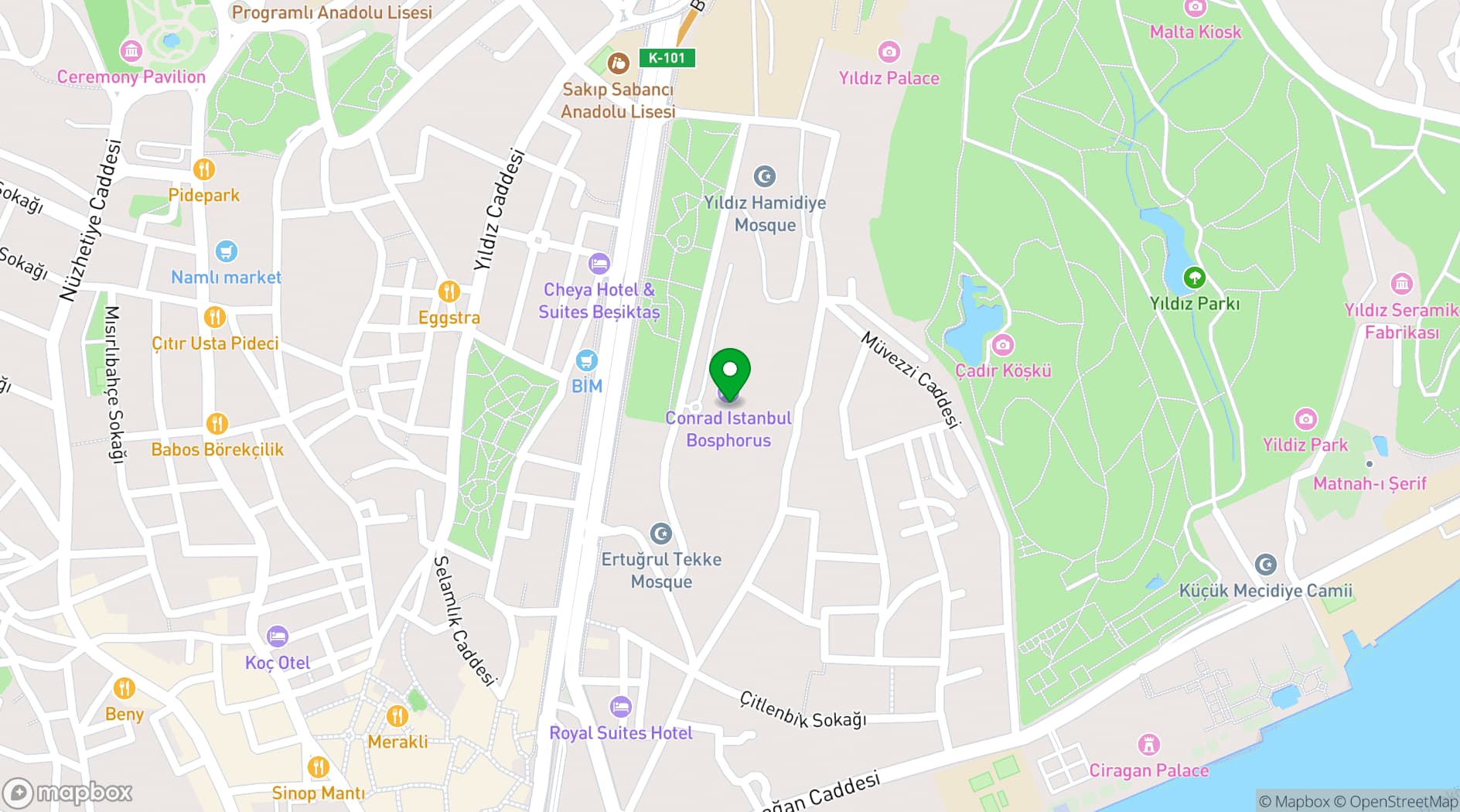 Map showing Conrad Panoramic Terrace
