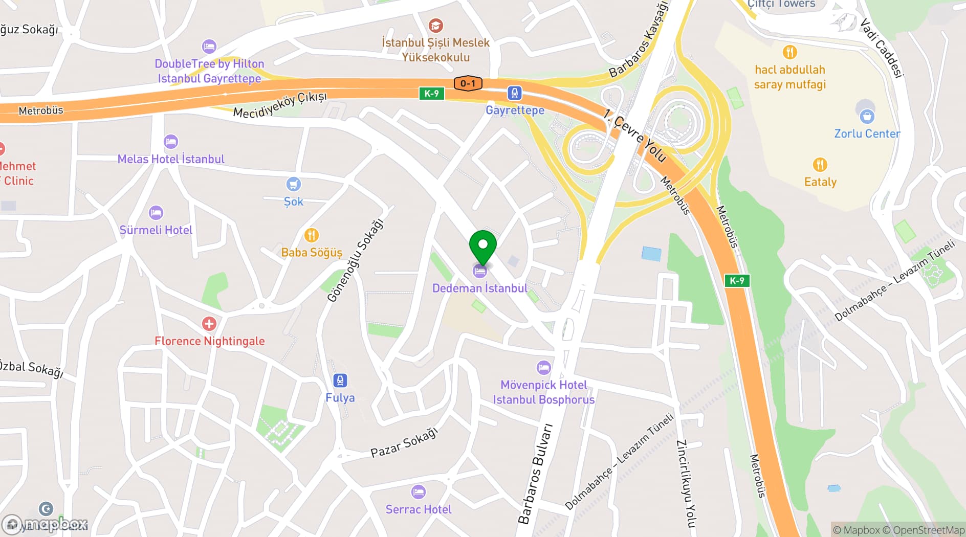 Map showing Dedeman Istanbul