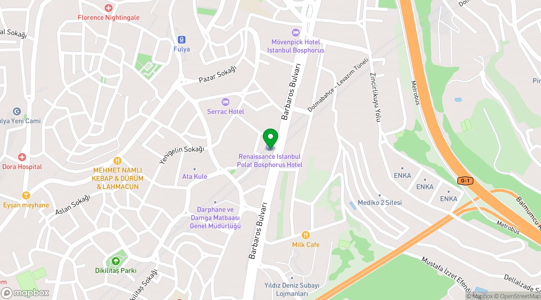 Map showing The Stay Bosphorus