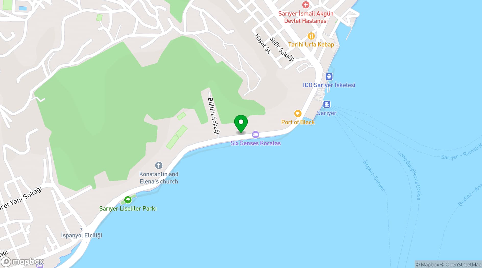 Map showing Six Senses Kocatas Mansions