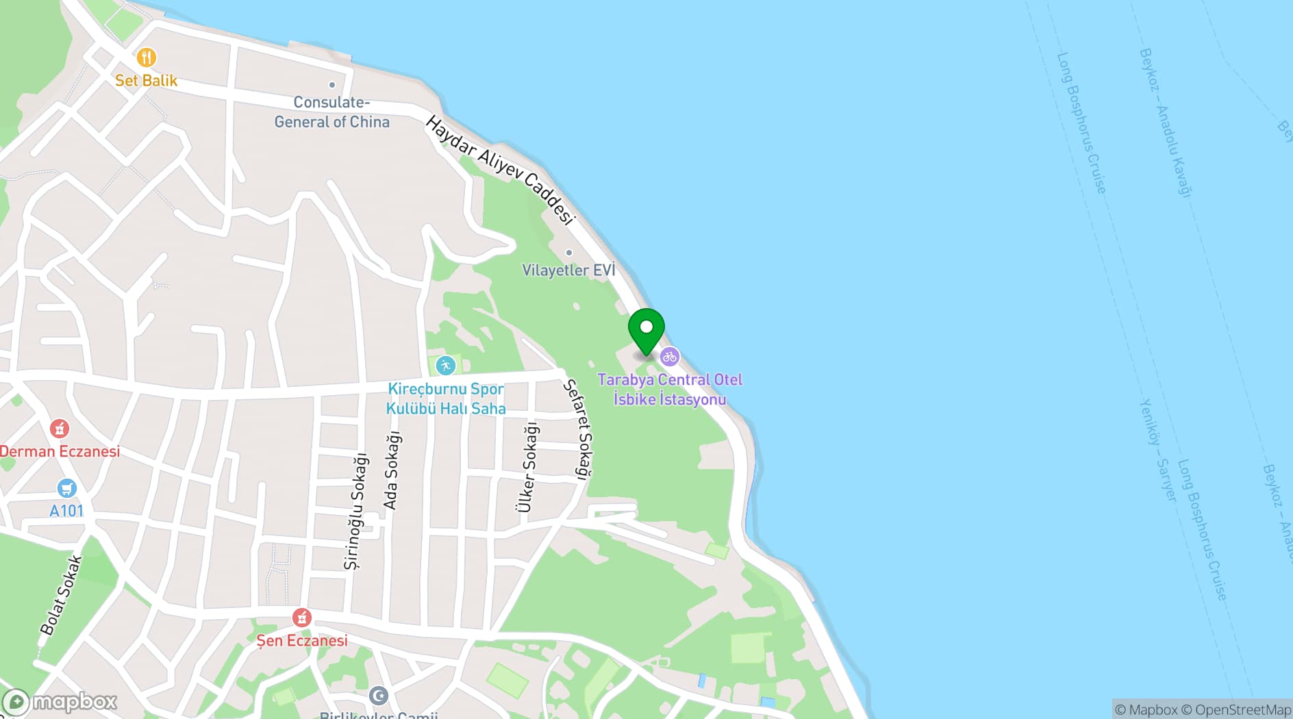 Map showing MFB Tarabya Hotel