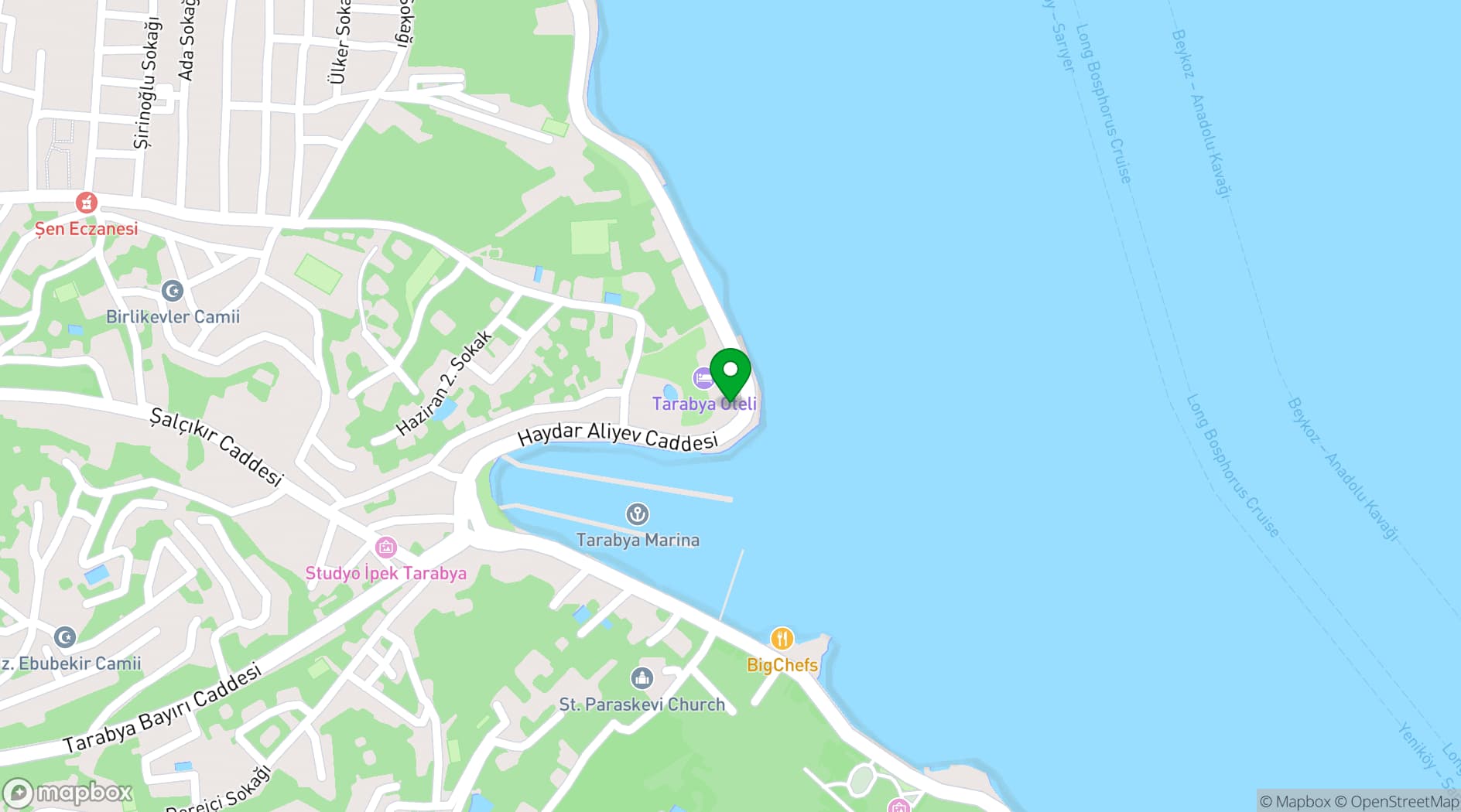 Map showing The Grand Tarabya Hotel