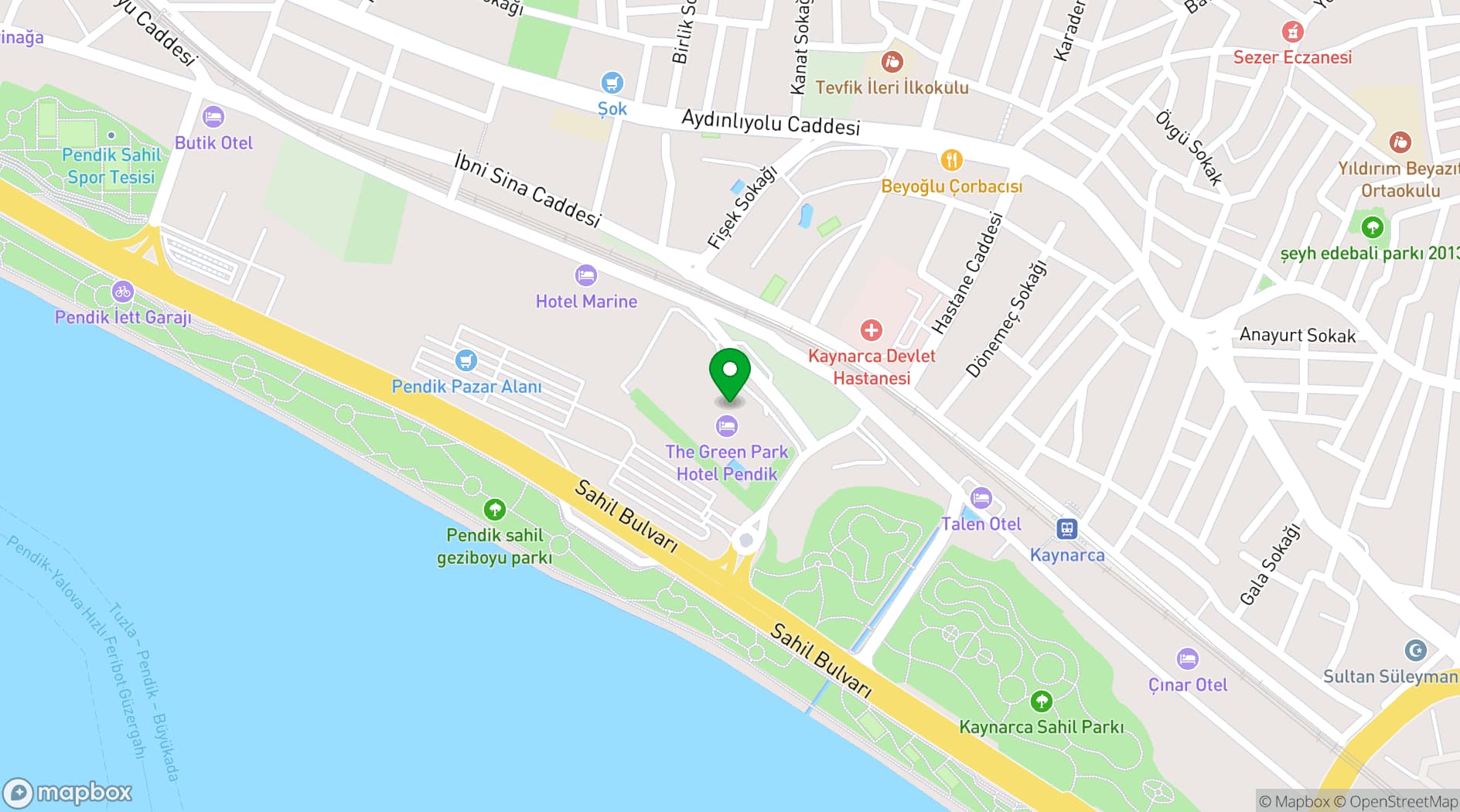 Map showing The Green Park Pendik