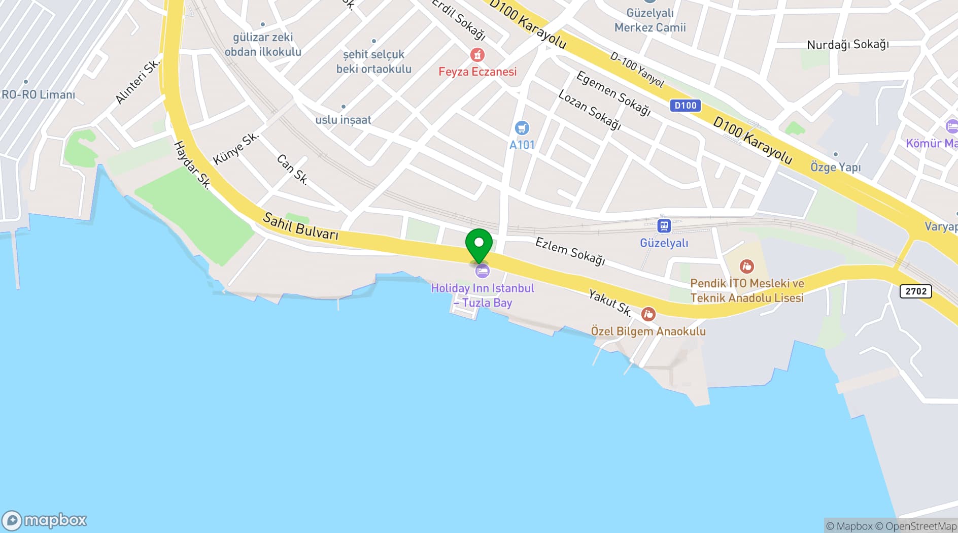 Map showing Holiday Inn Istanbul Tuzla Bay