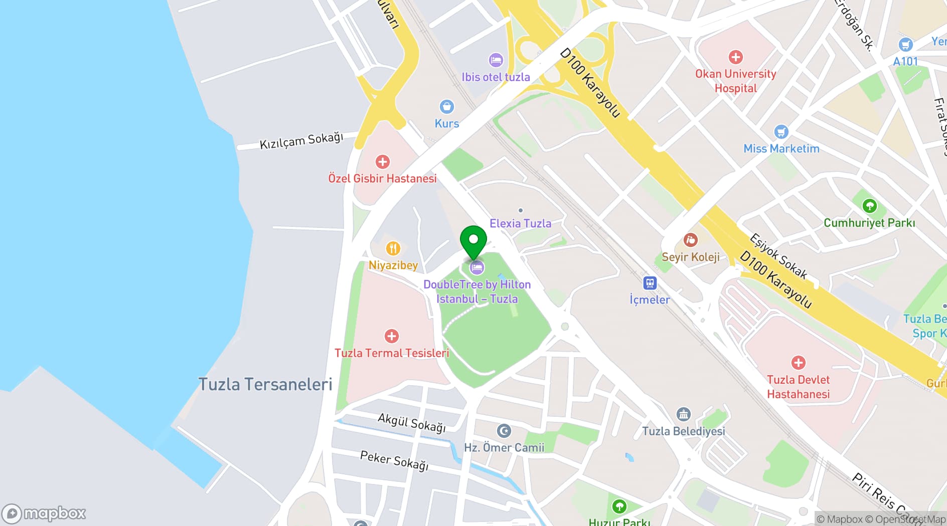 Map showing DoubleTree by Hilton Istanbul - Tuzla