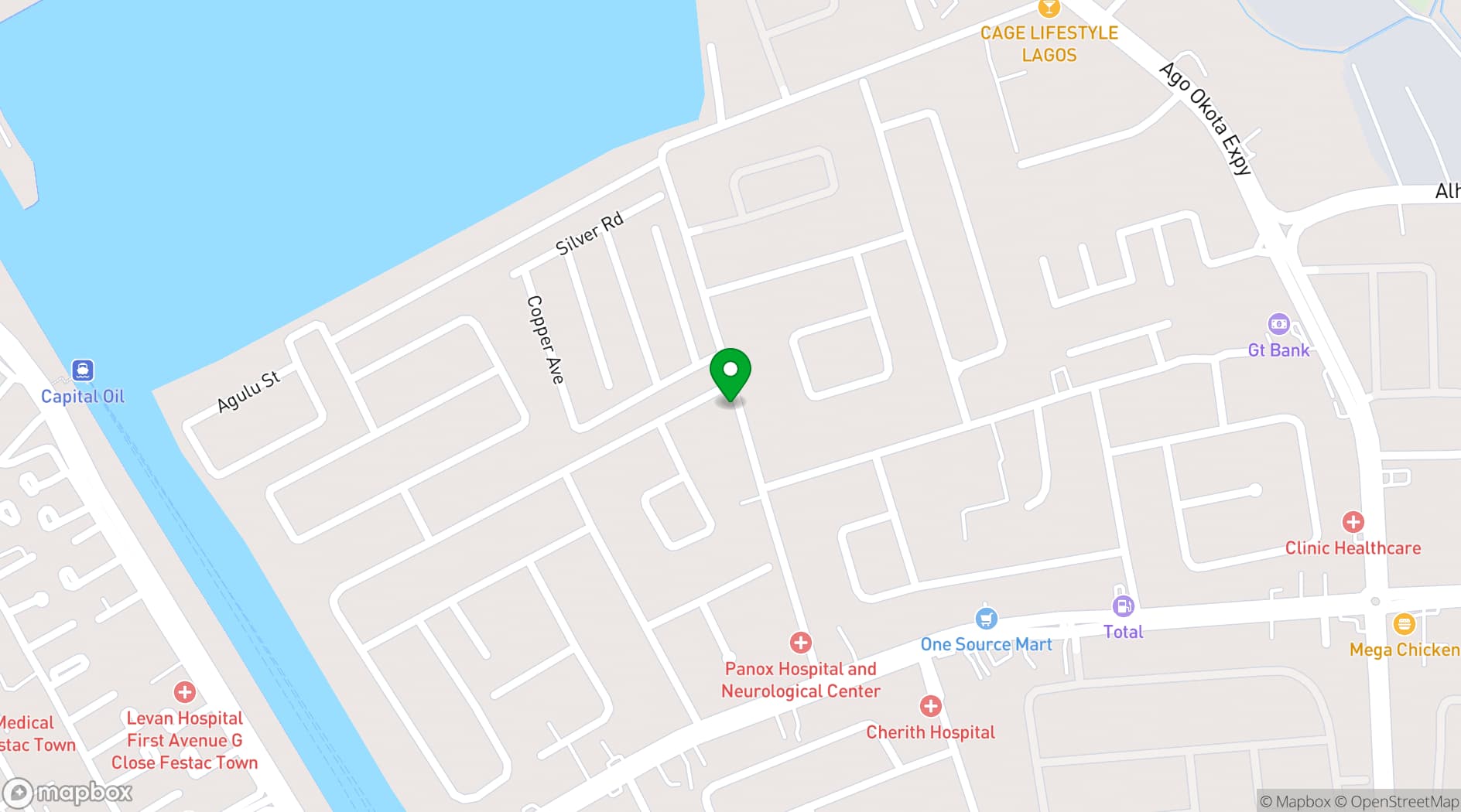 Map showing Adig Suites, Amuwo Odofin