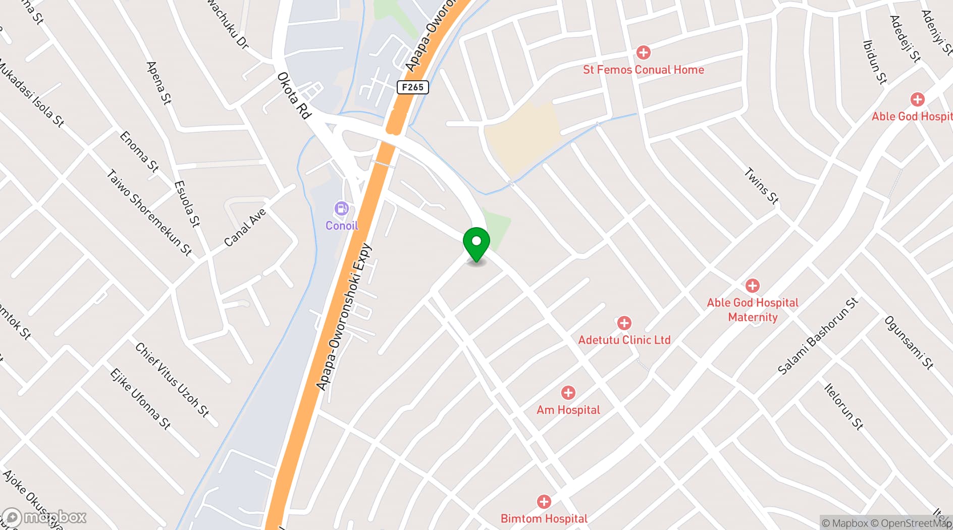 Map showing Serena Hotel & Suites