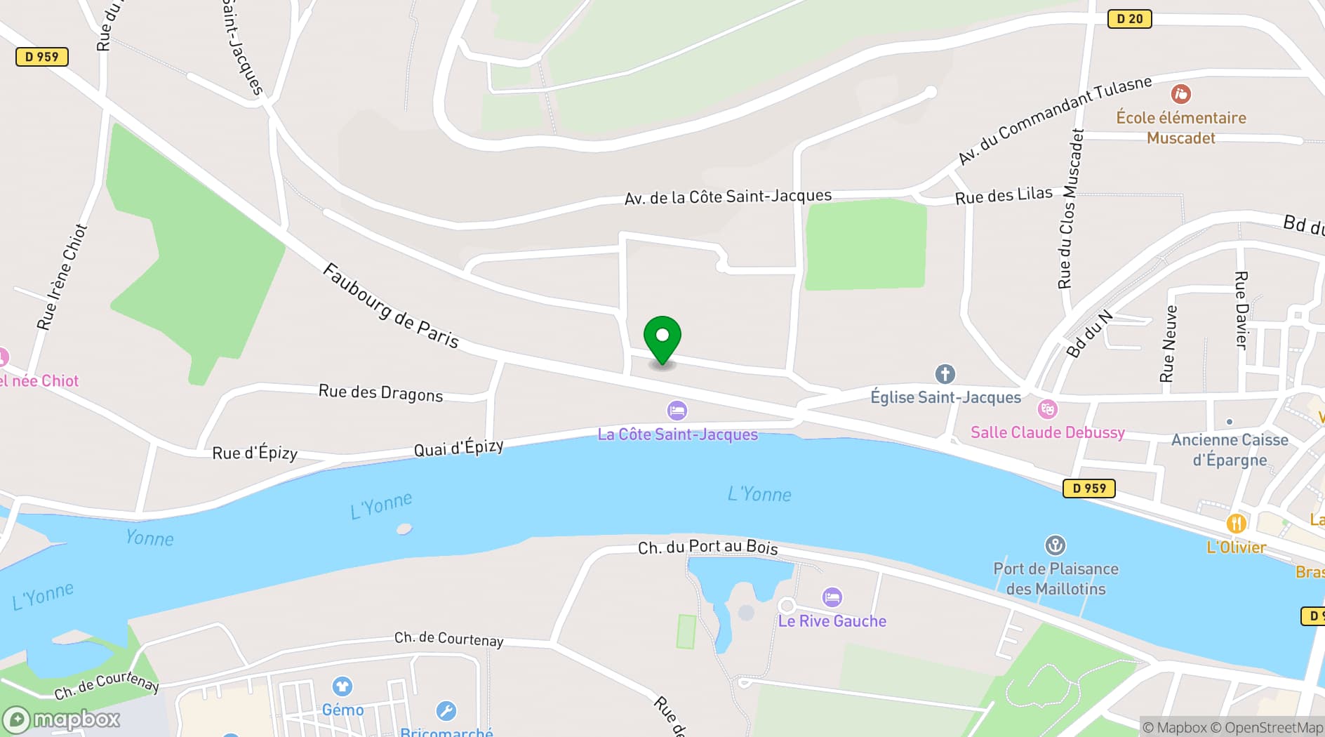 Map showing La Côte Saint-Jacques & Spa
