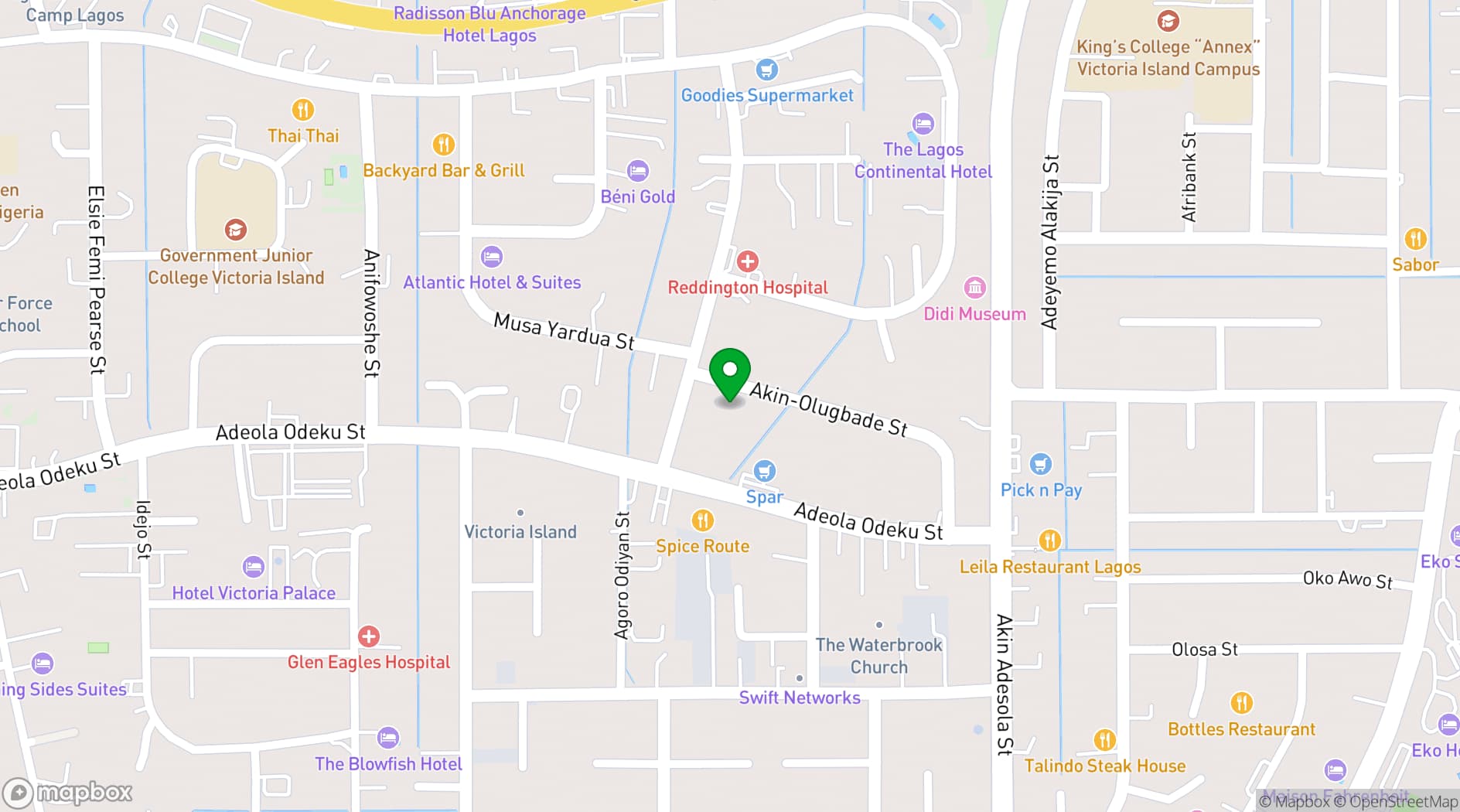 Map showing Noir Lagos