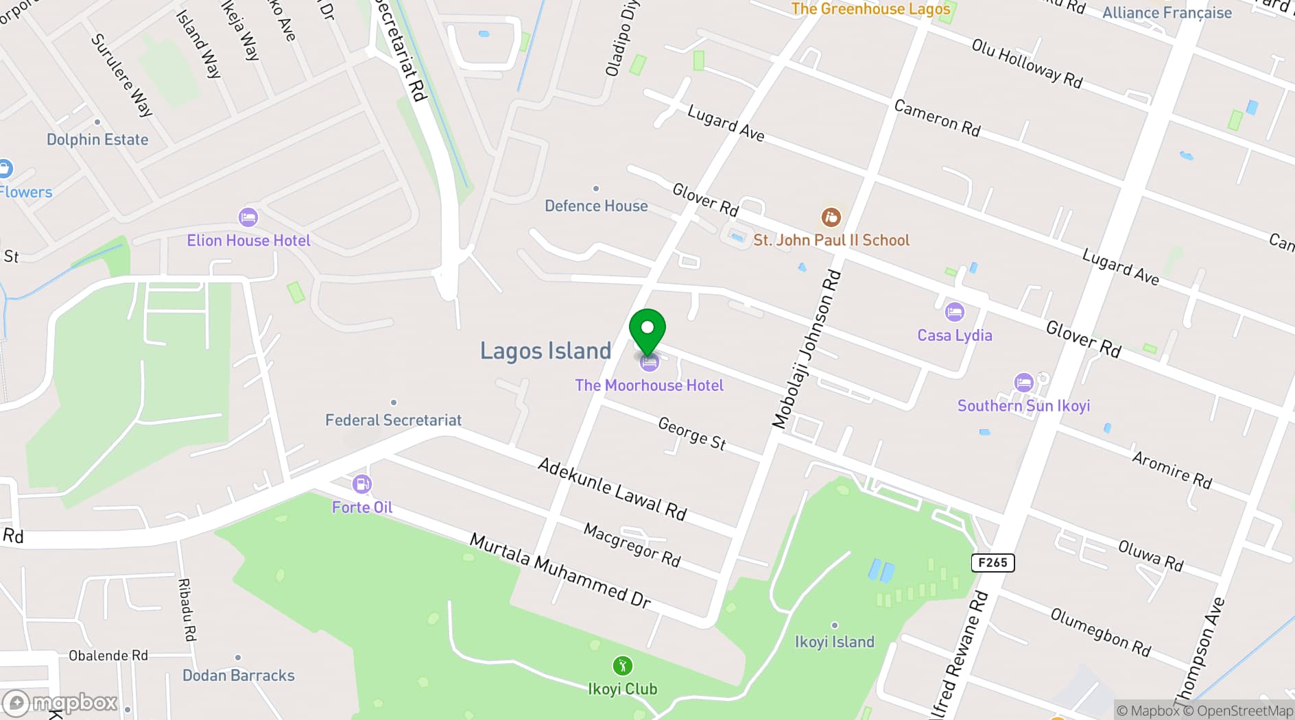Map showing The Moorehouse Ikoyi