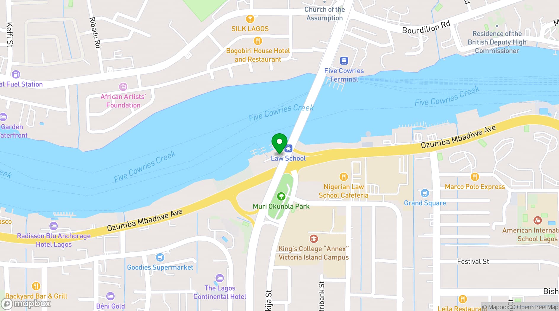 Map showing Jetty Lagos