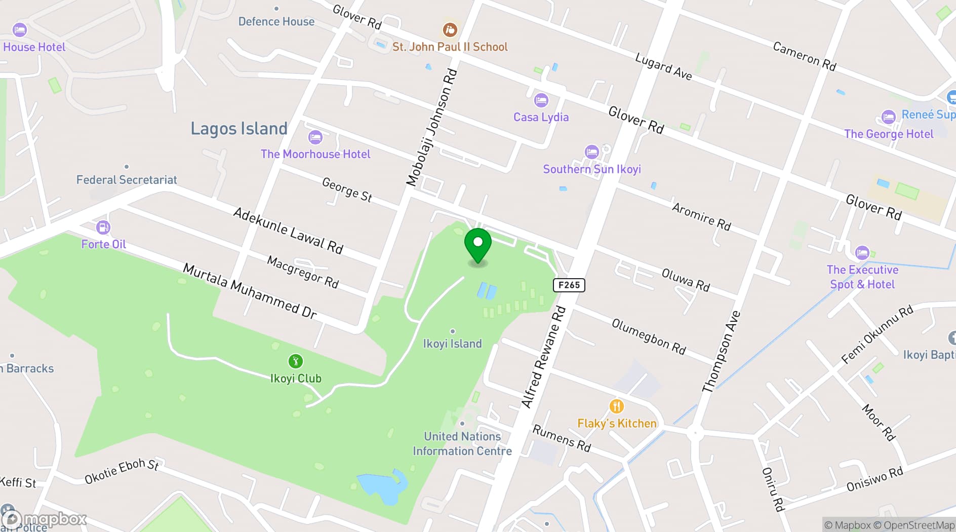 Map showing Ikoyi Club 1938