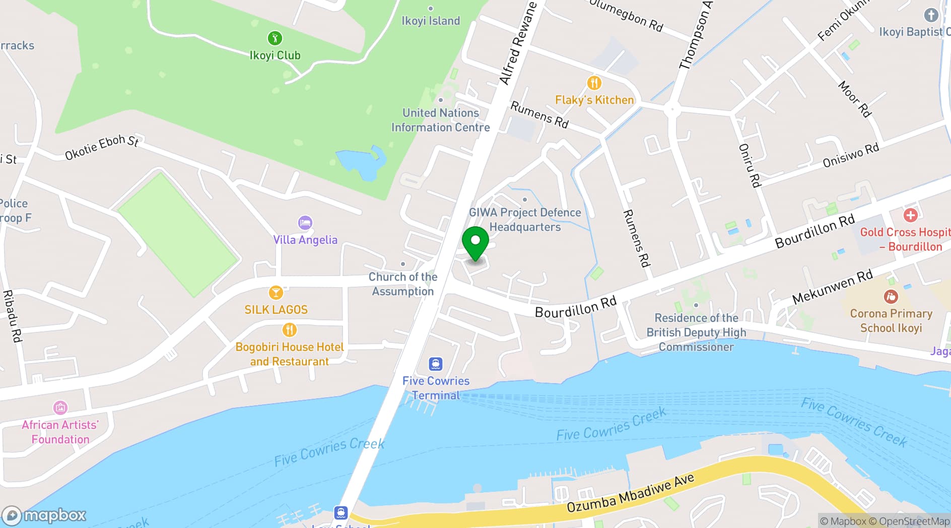 Map showing The Loft Ikoyi