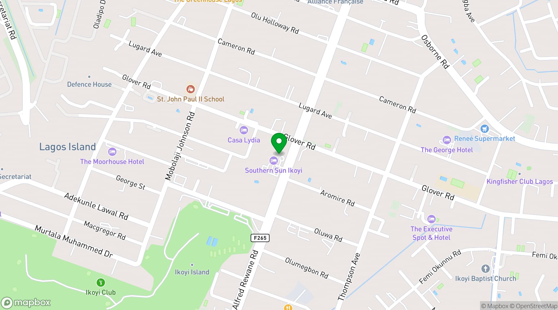 Map showing Mövenpick Hotel Ikoyi Lagos
