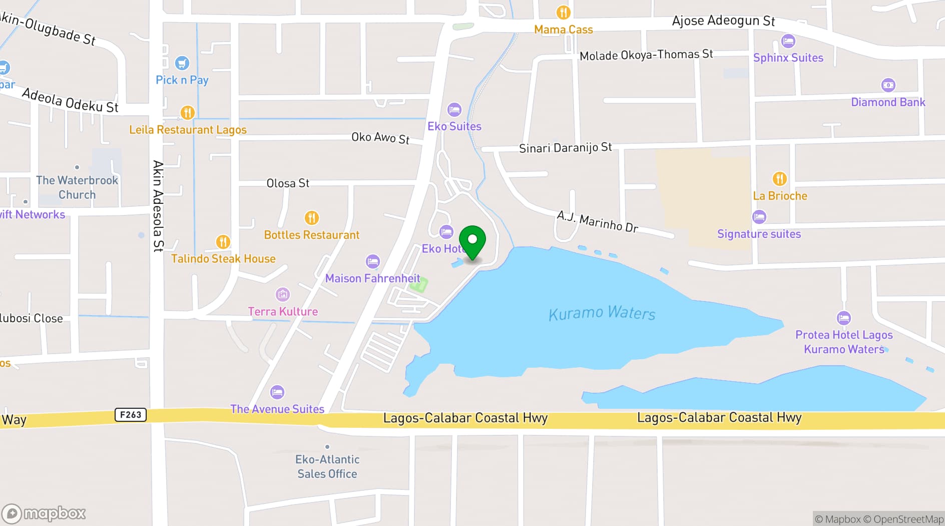 Map showing Eko Expo/Exhibition Centre