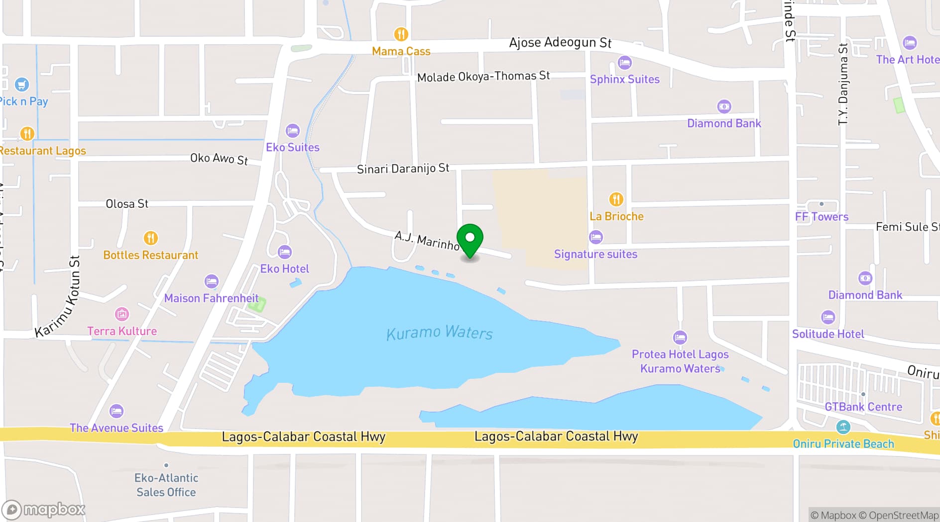 Map showing Hotel Bon Voyage
