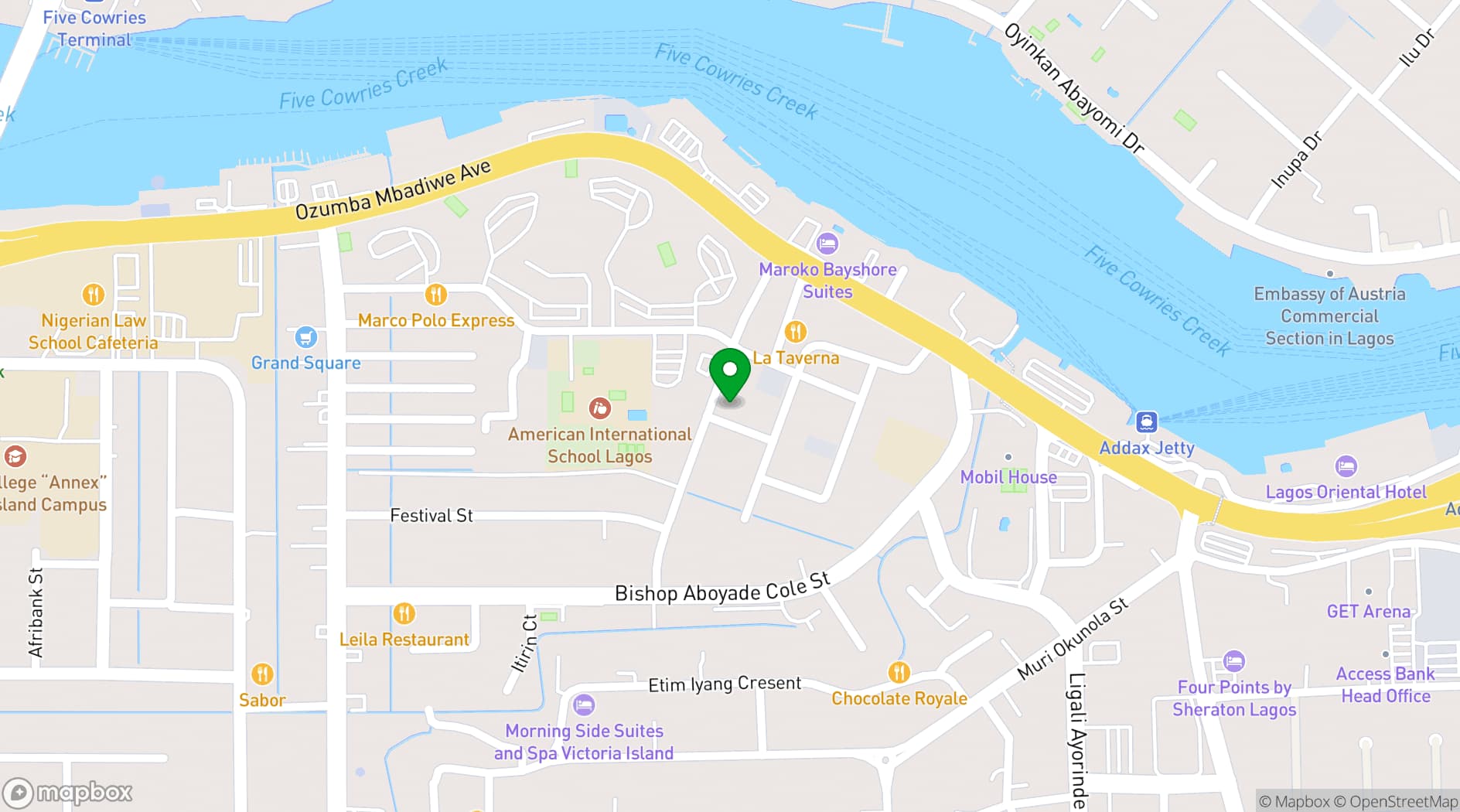 Map showing Nest Lagos