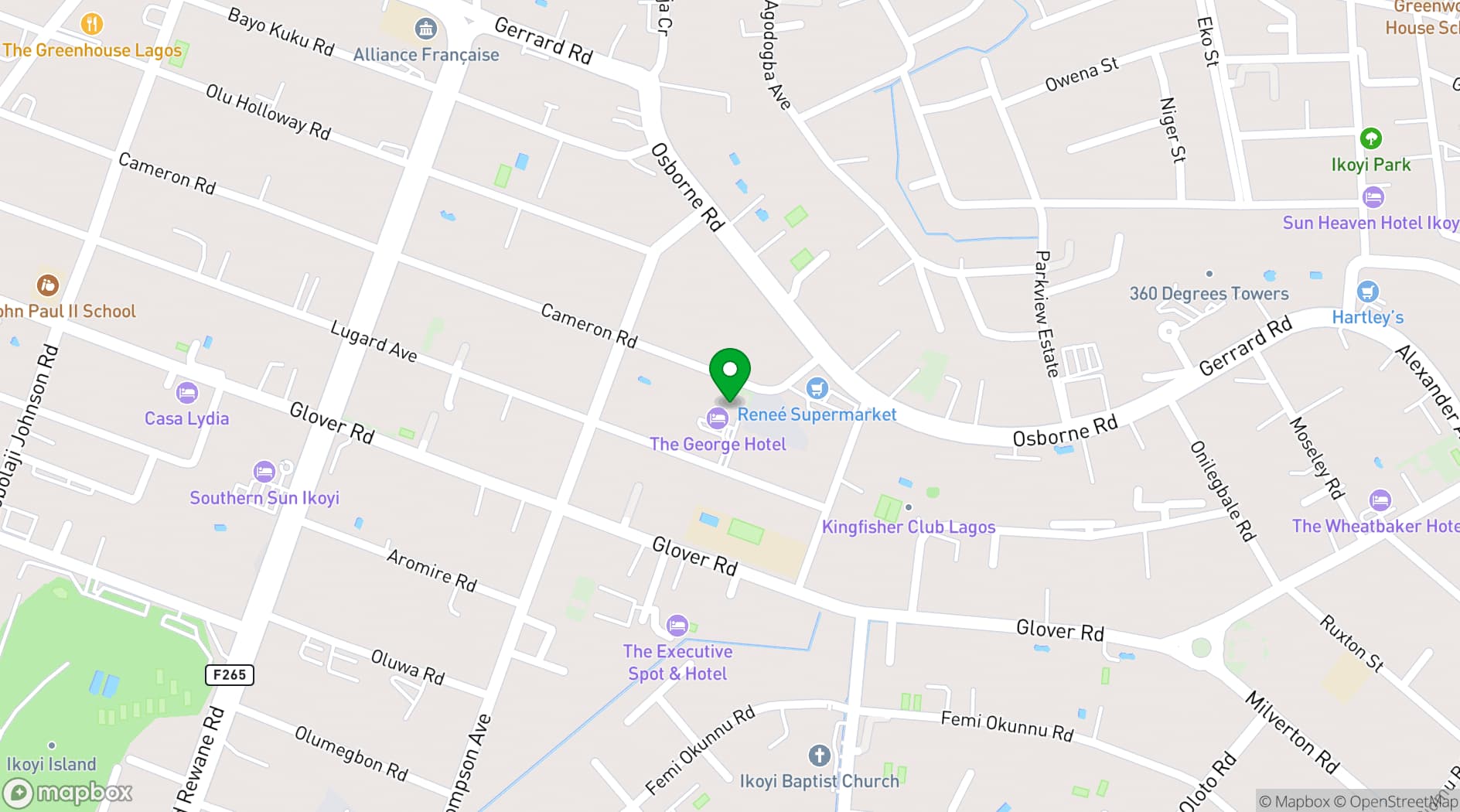 Map showing The George
