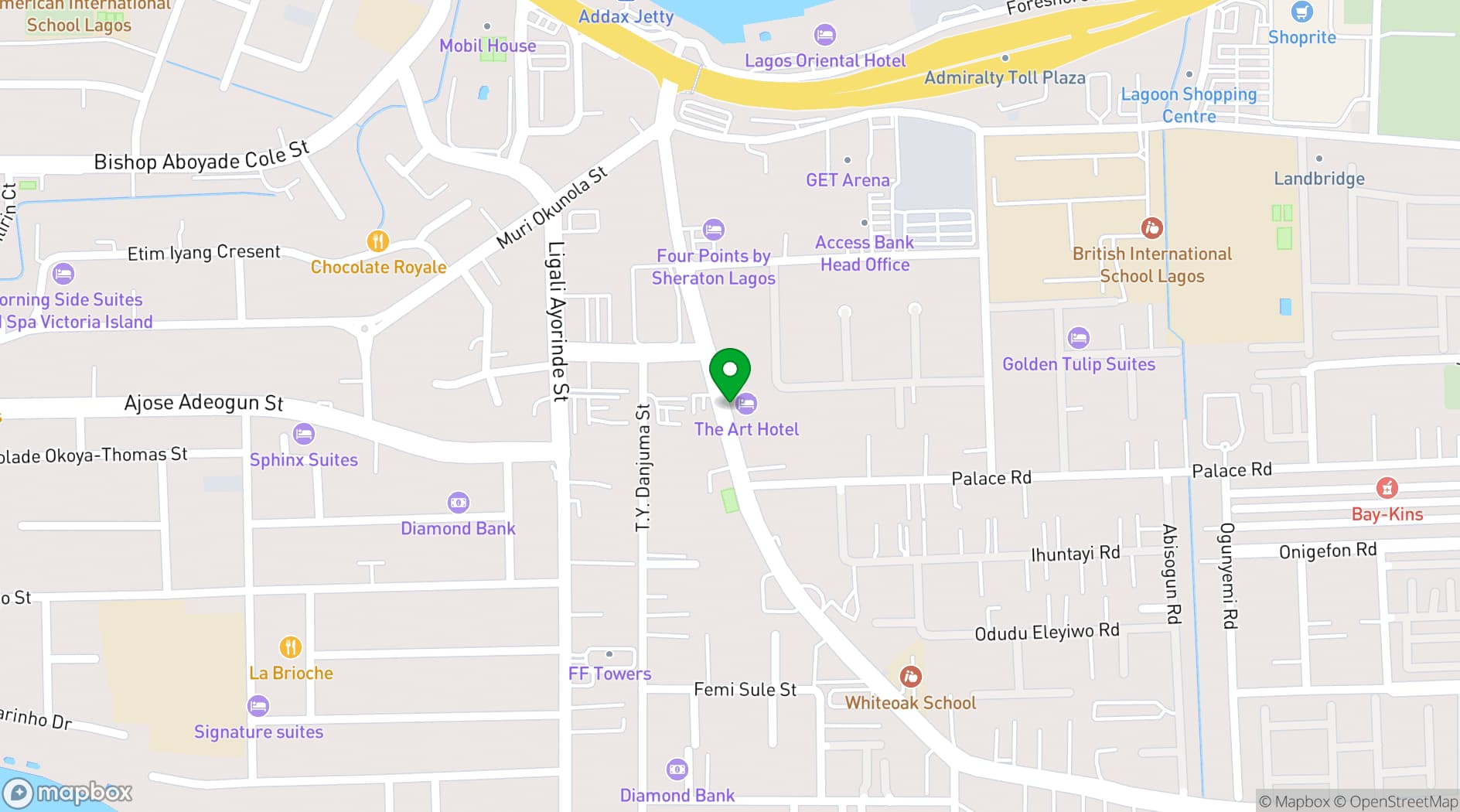 Map showing The Art Hotel Limited