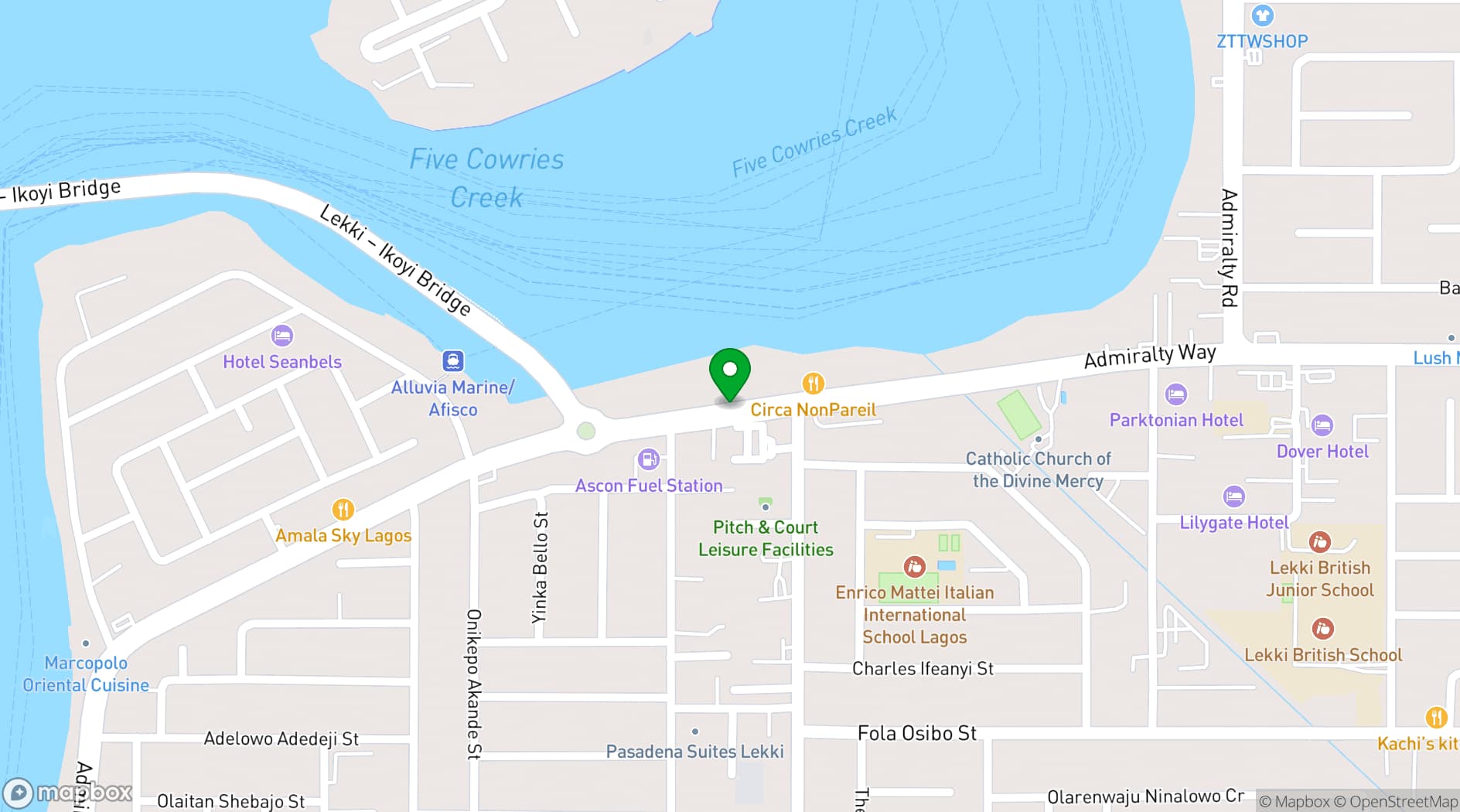 Map showing The Bickley Park Hotel