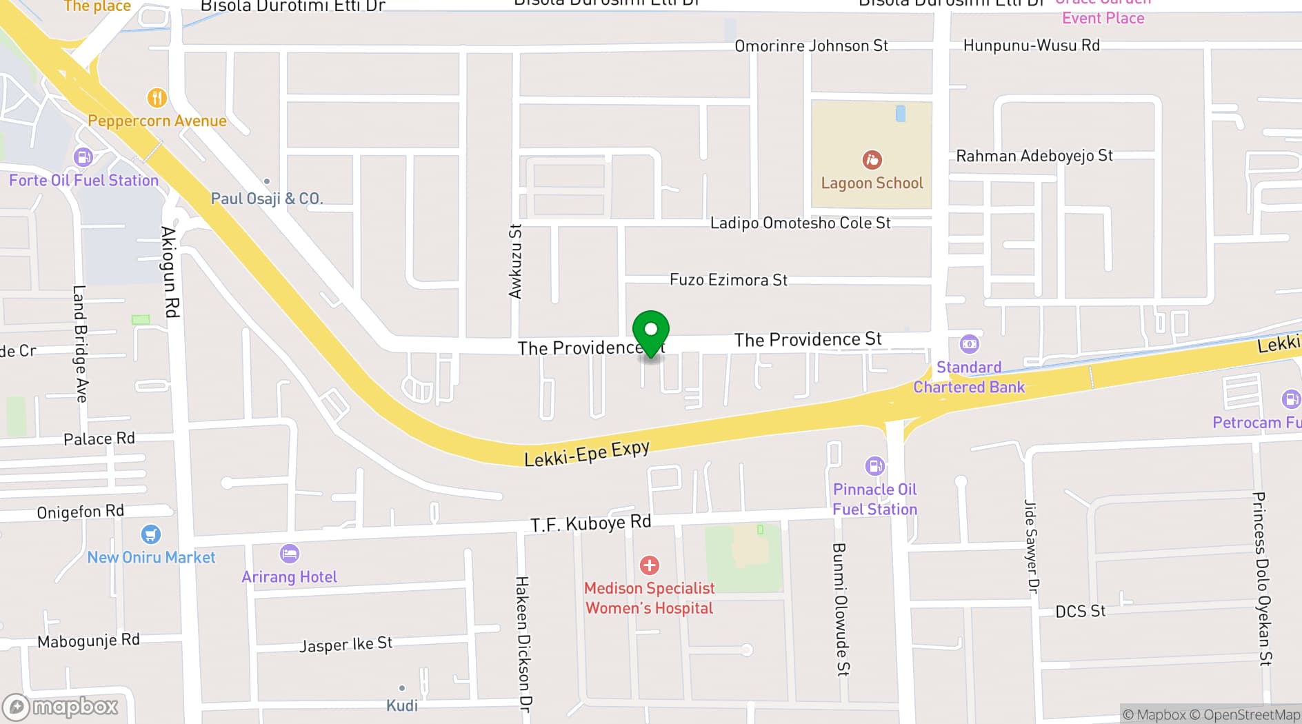 Map showing The Lekki Coliseum
