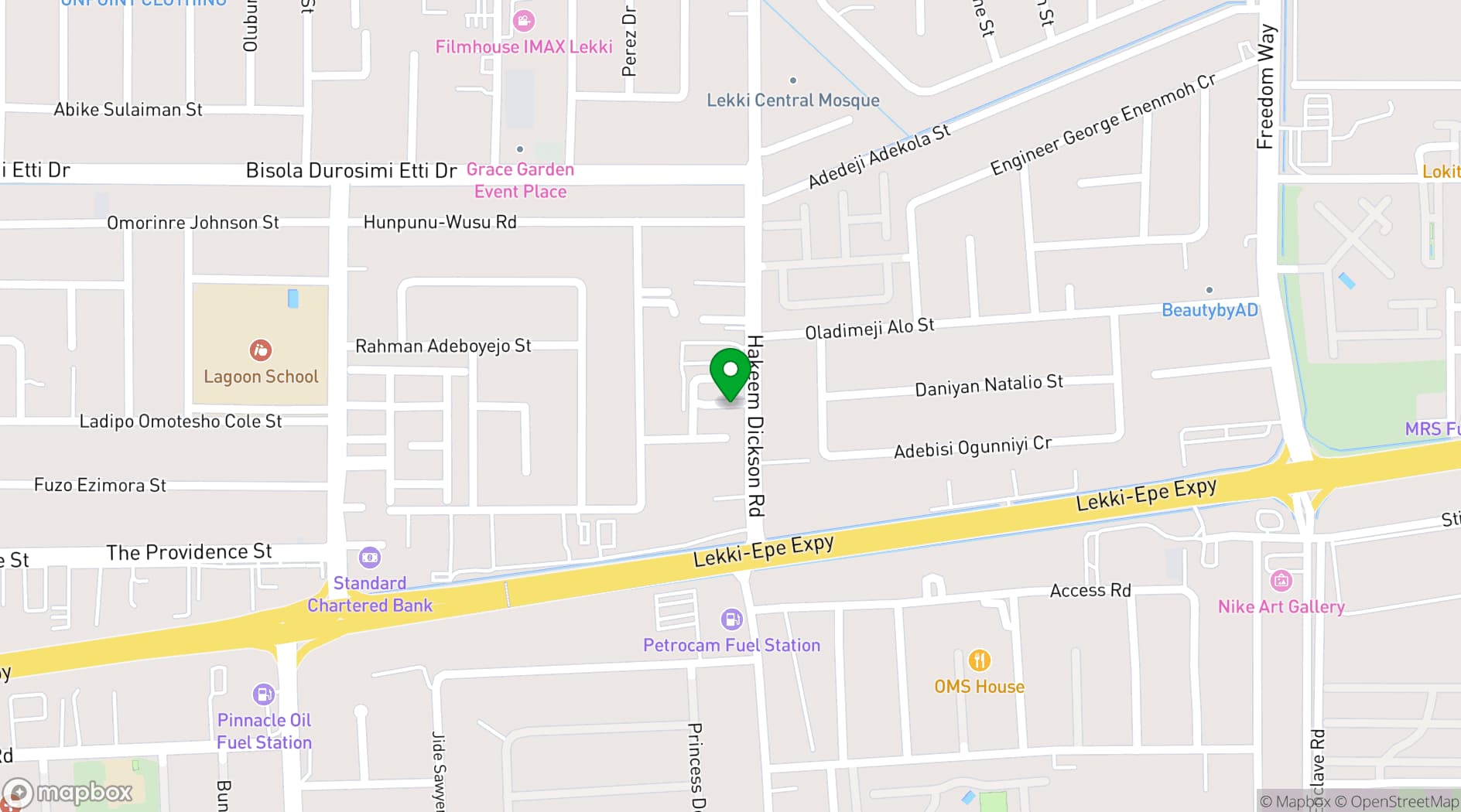Map showing The Jewel Aeida