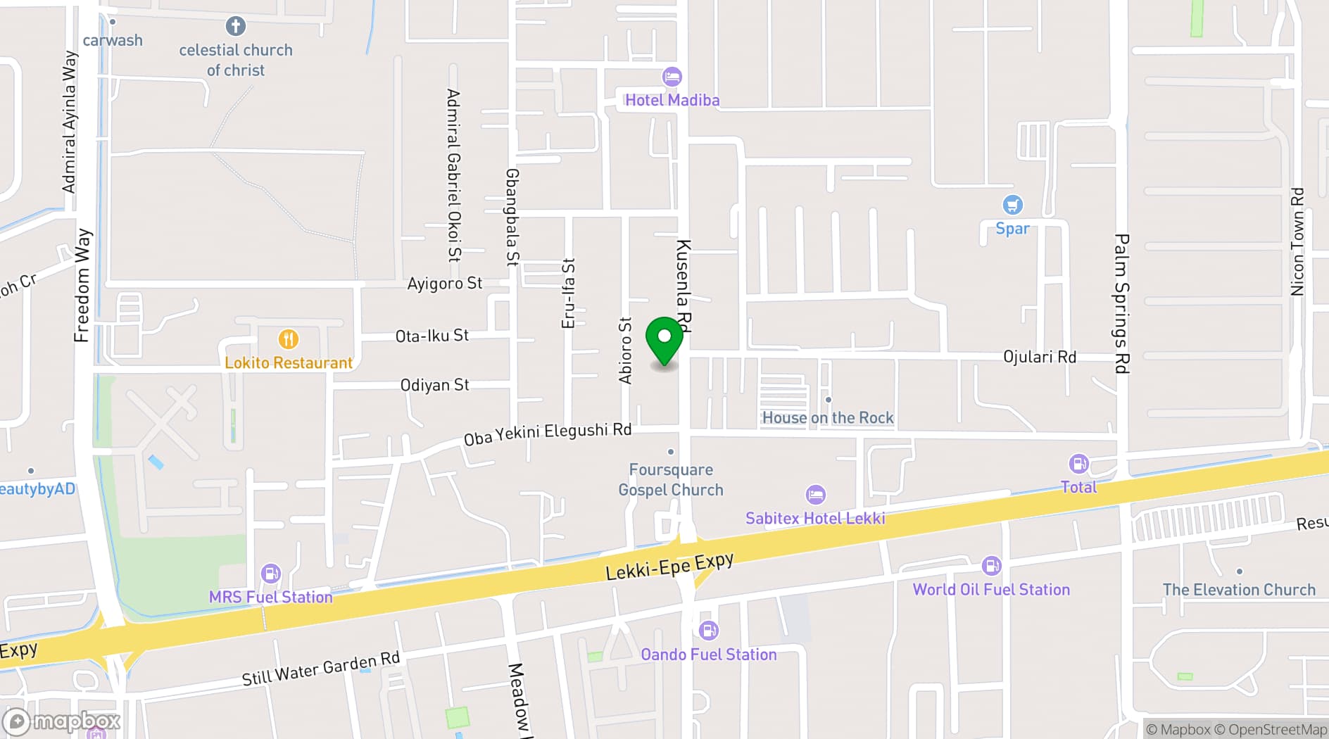 Map showing The Canyon Lekki Event Center