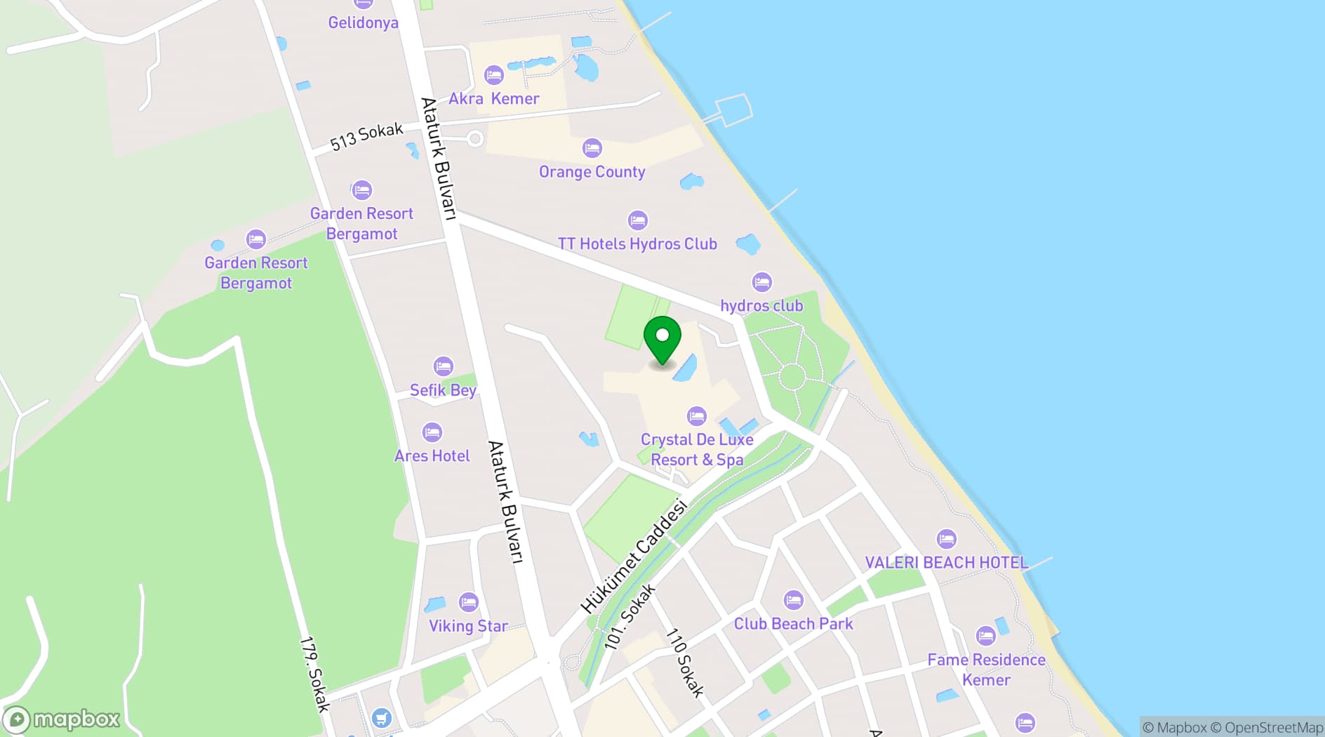 Map showing Rox Resort