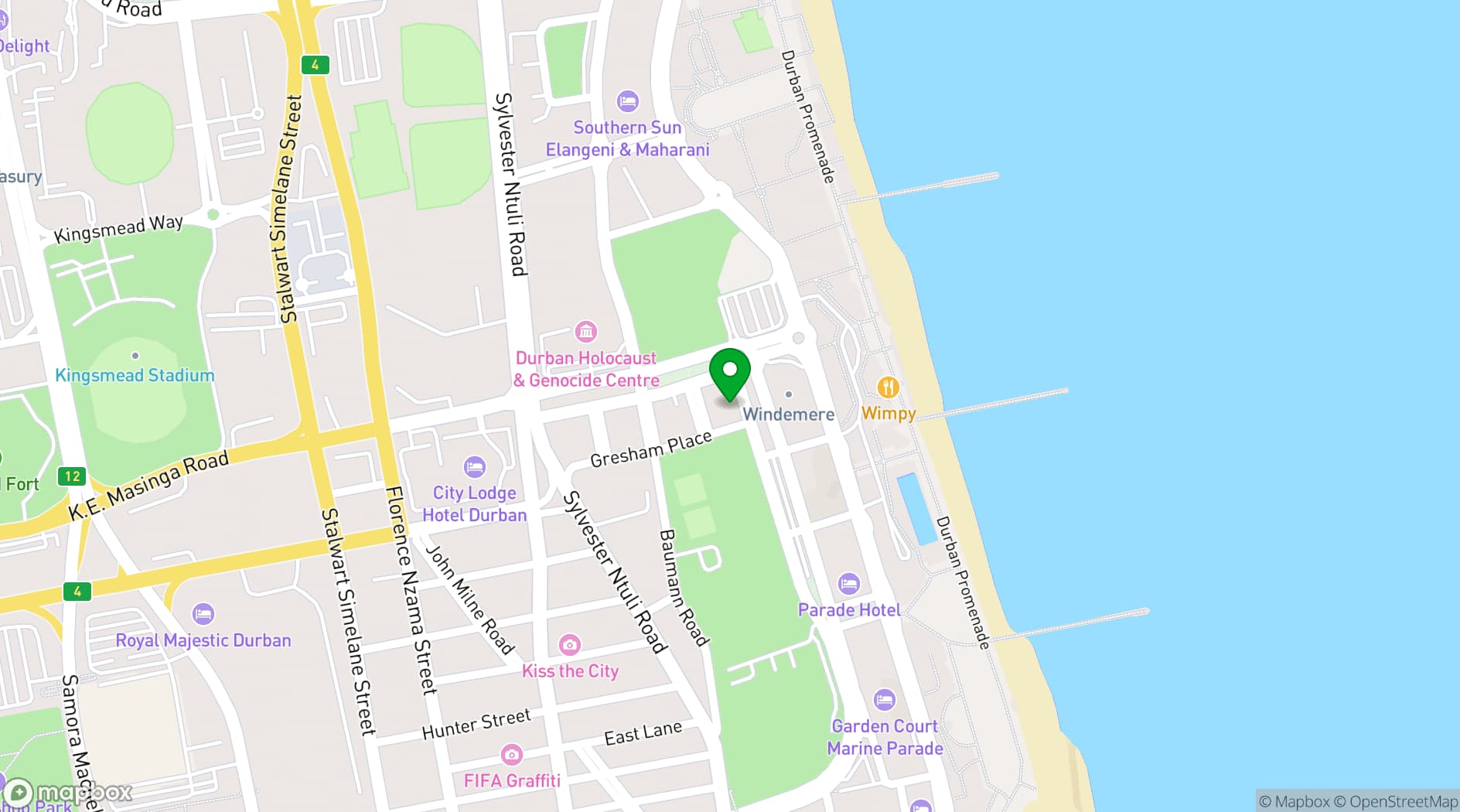 Map showing Pavilion Hotel Conference Centre