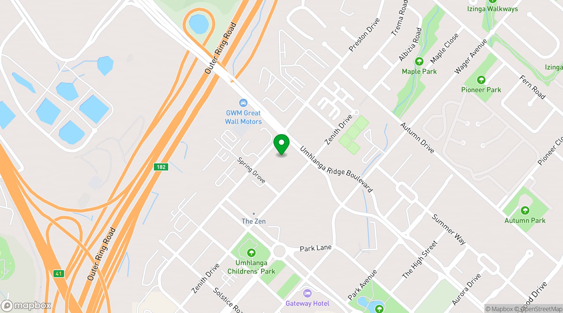 Map showing Urban Park Hotel and Spa