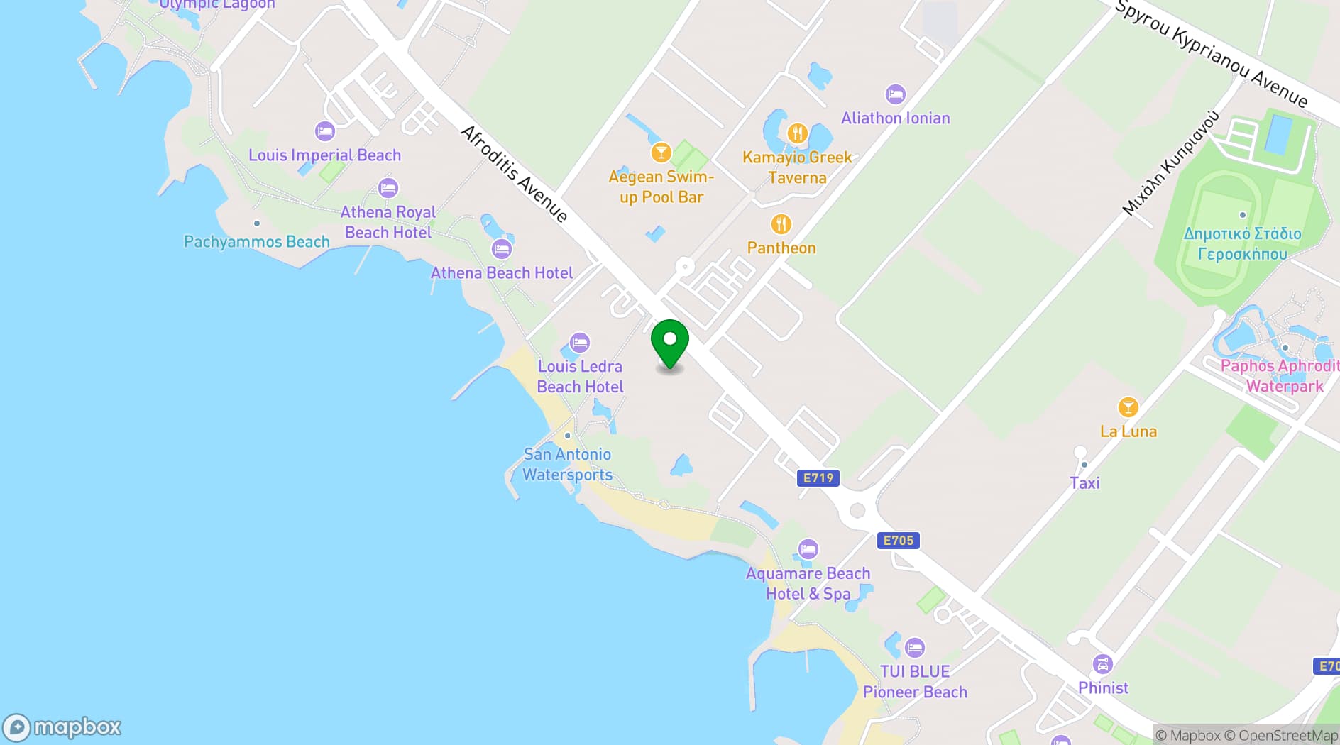 Map showing Leonardo Hotels Cyprus