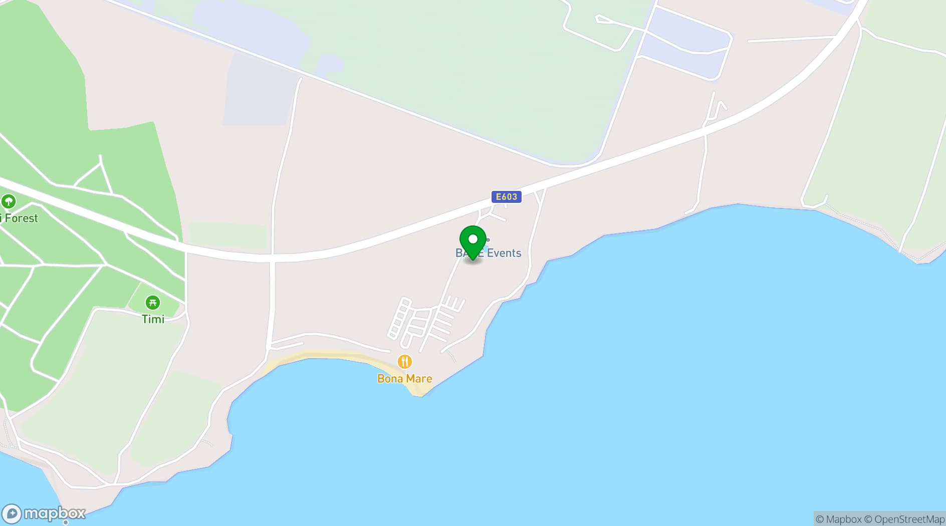 Map showing BASE Events Venue