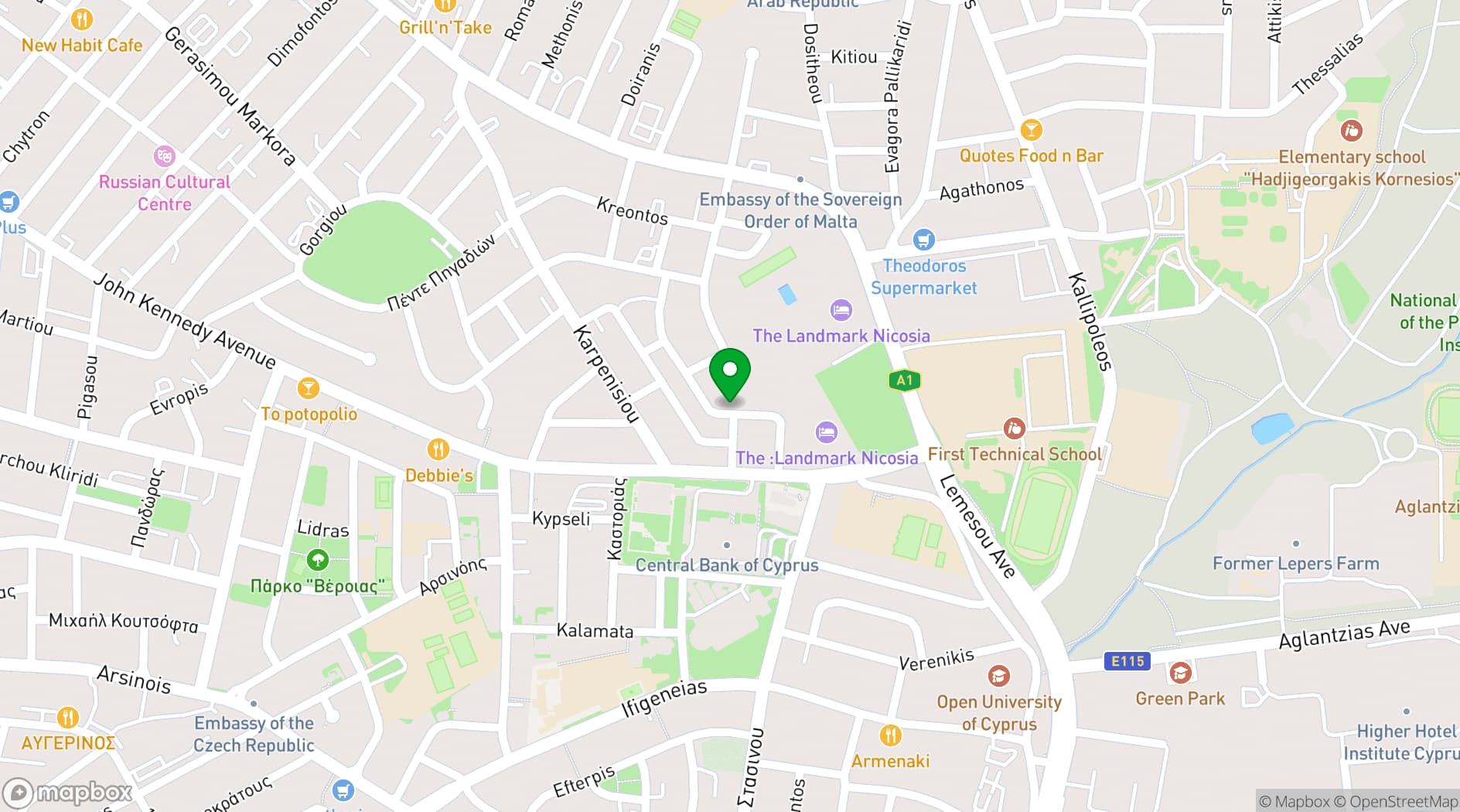 Map showing Semeli Hotel