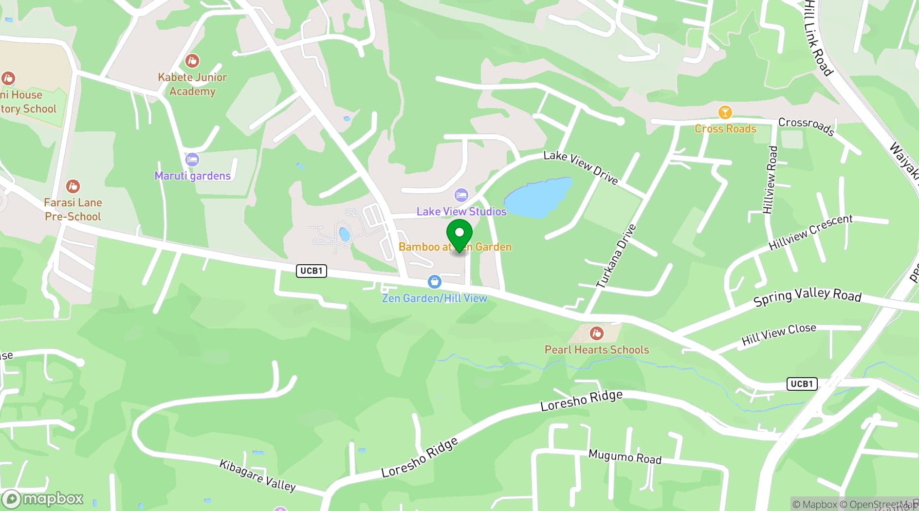Map showing Zen Garden