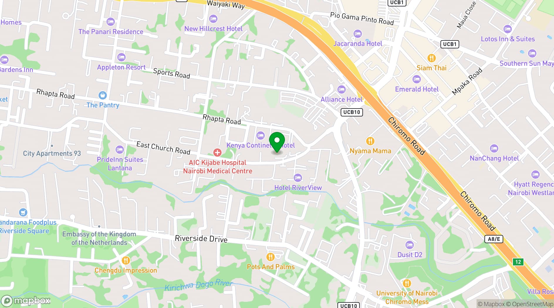 Map showing PrideInn Azure Hotel