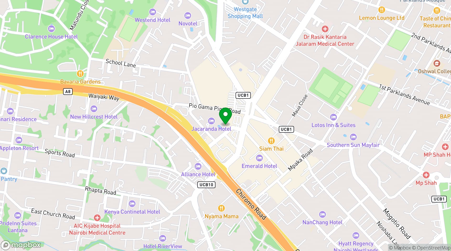 Map showing Sankara Nairobi, Autograph Collection