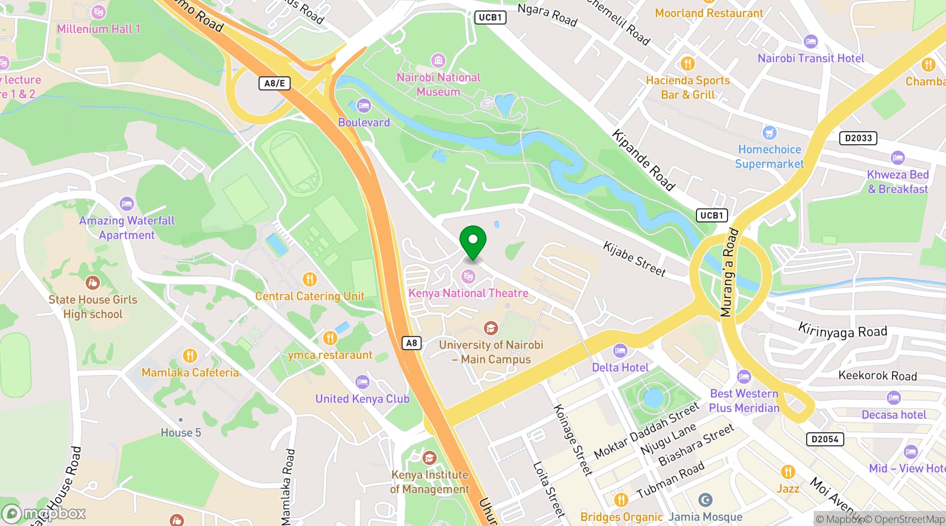 Map showing Main Auditorium