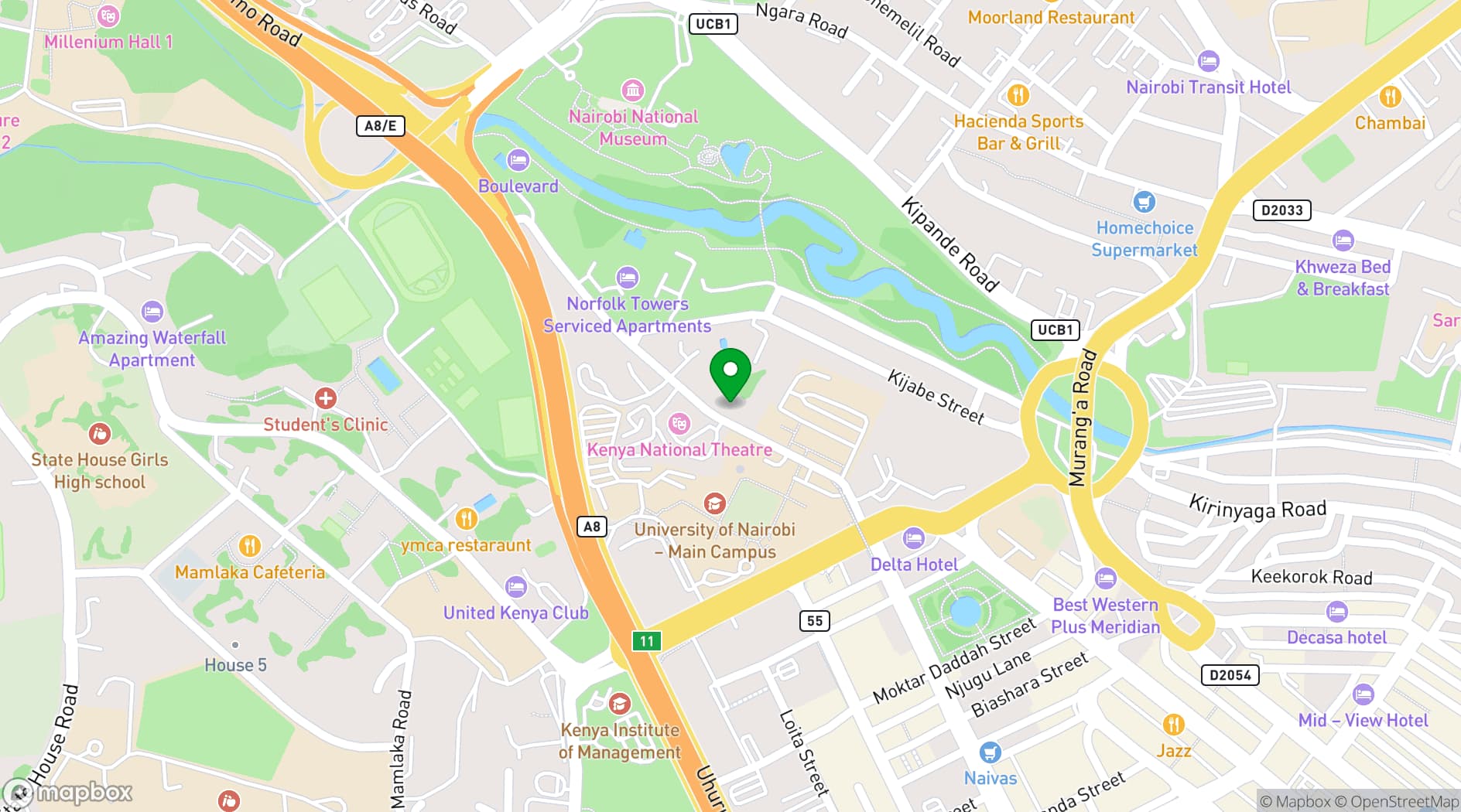 Map showing Fairmont The Norfolk