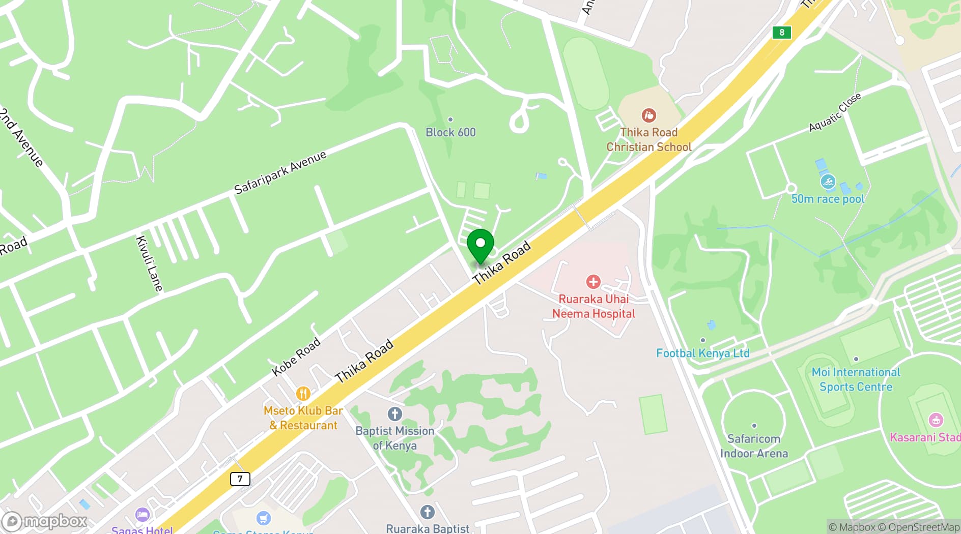 Map showing Safari Park Hotel & Casino