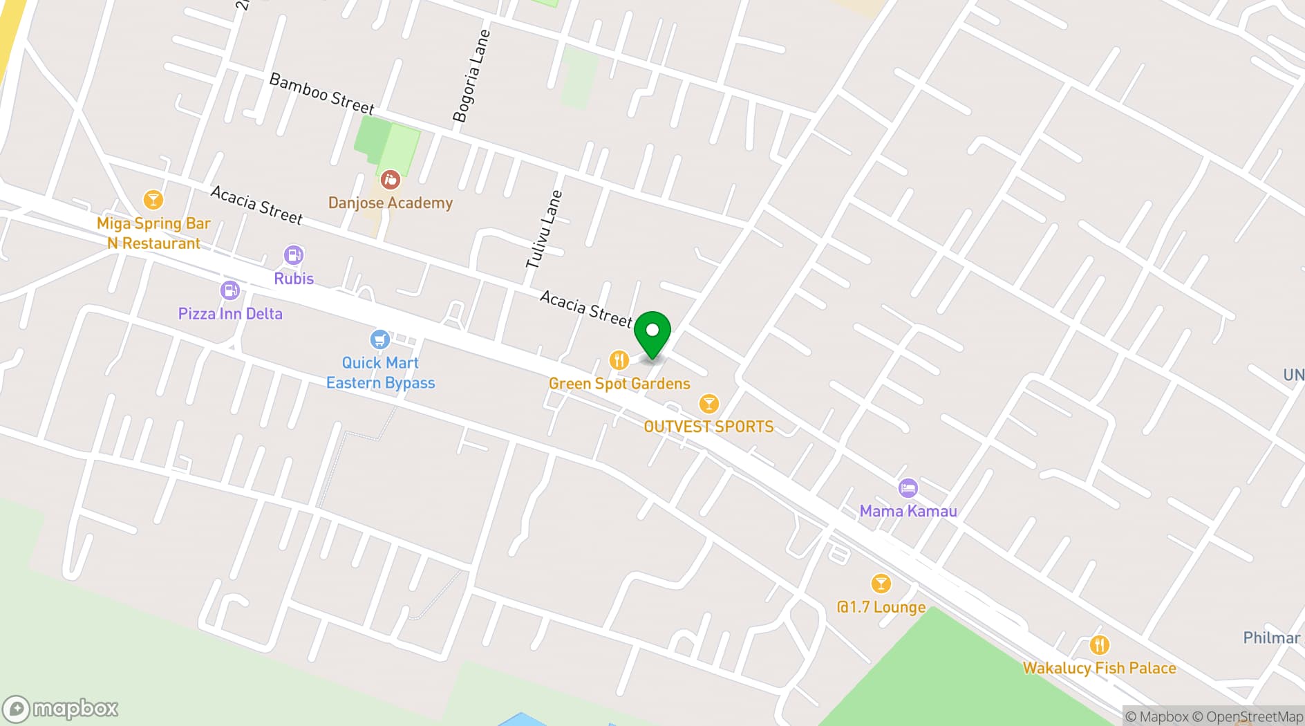 Map showing Nairobi Gymkhana
