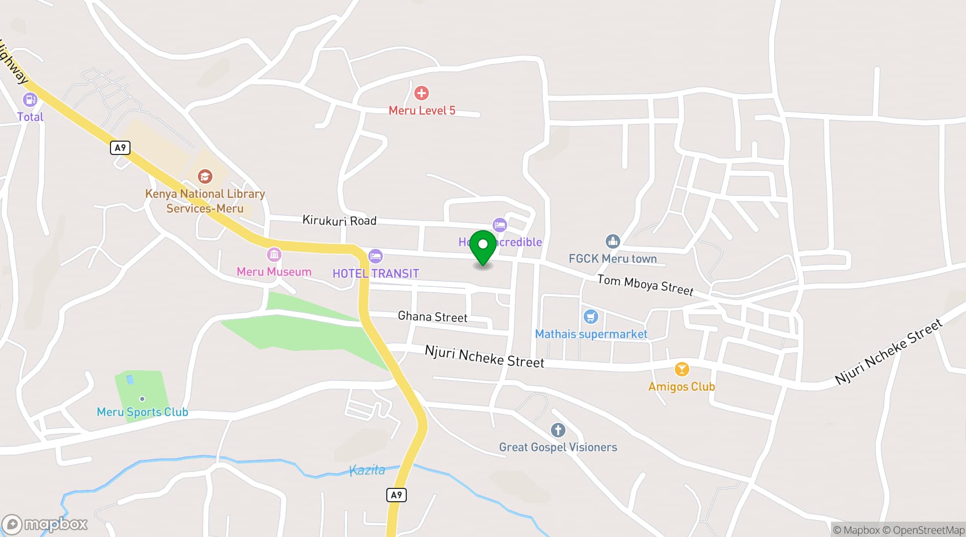 Map showing Meru Paramount Hotel