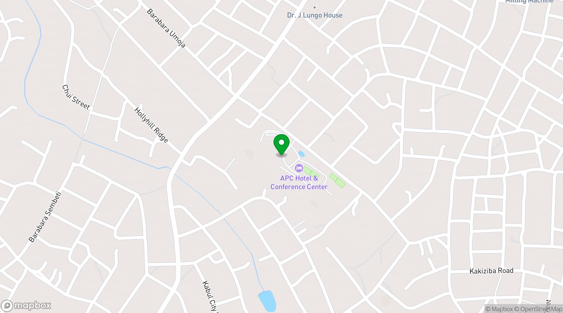 Map showing APC Hotel and Conference Centre